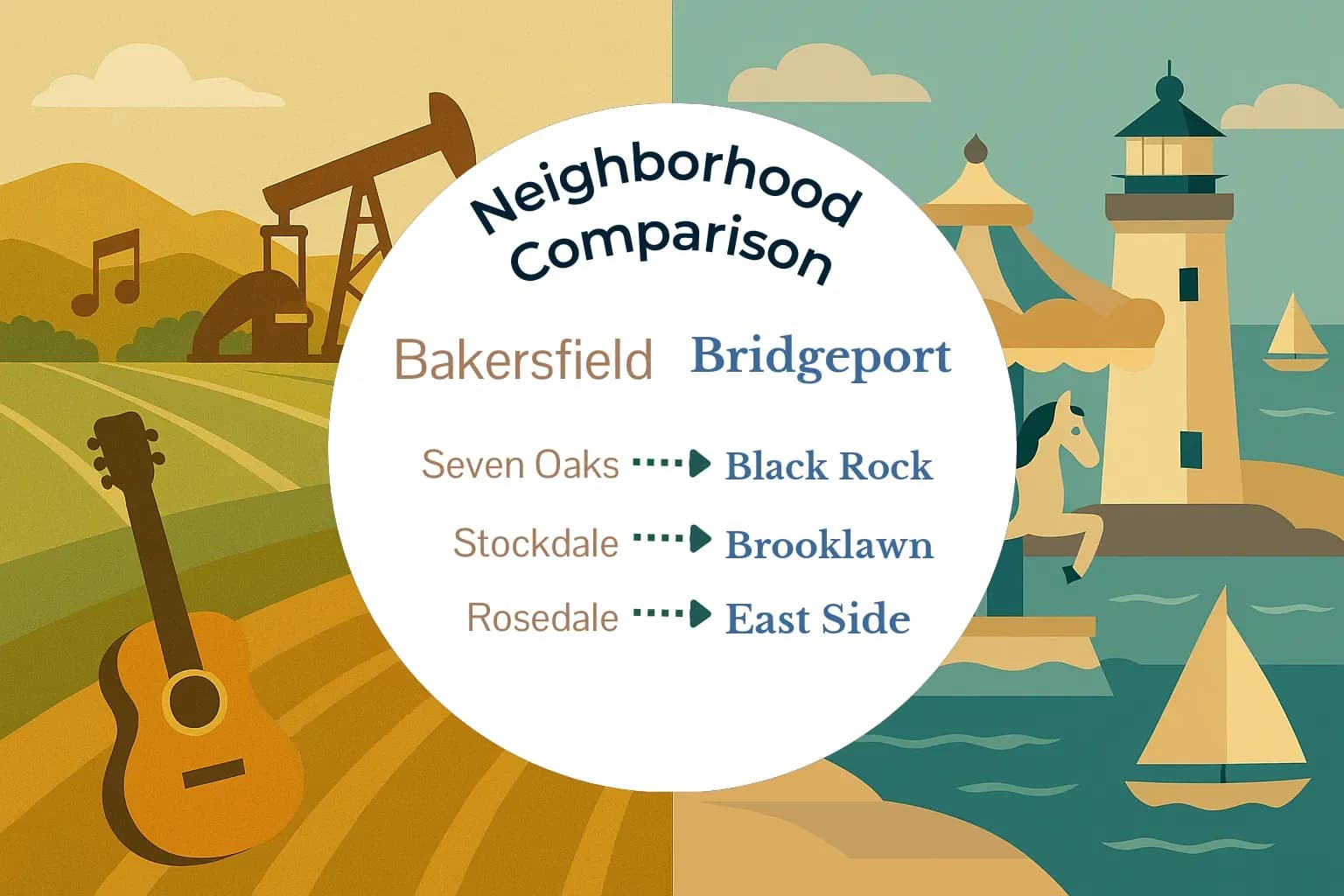 Bakersfield vs Bridgeport Neighborhood Comparison