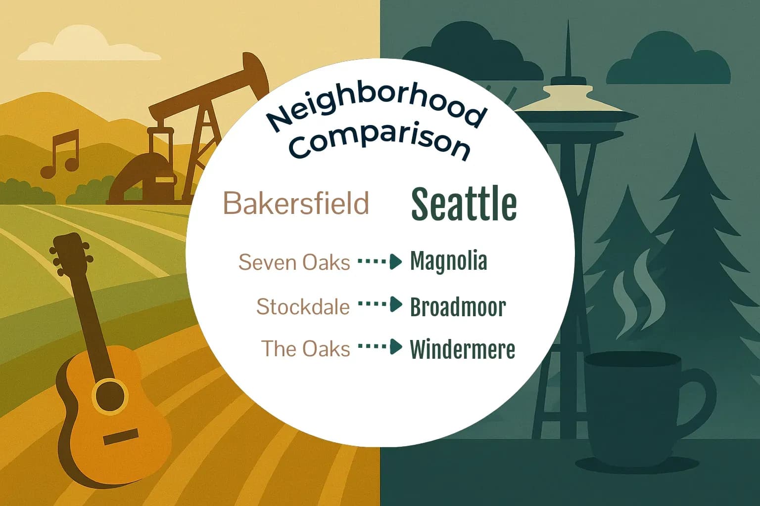 Bakersfield vs Seattle Neighborhood Comparison