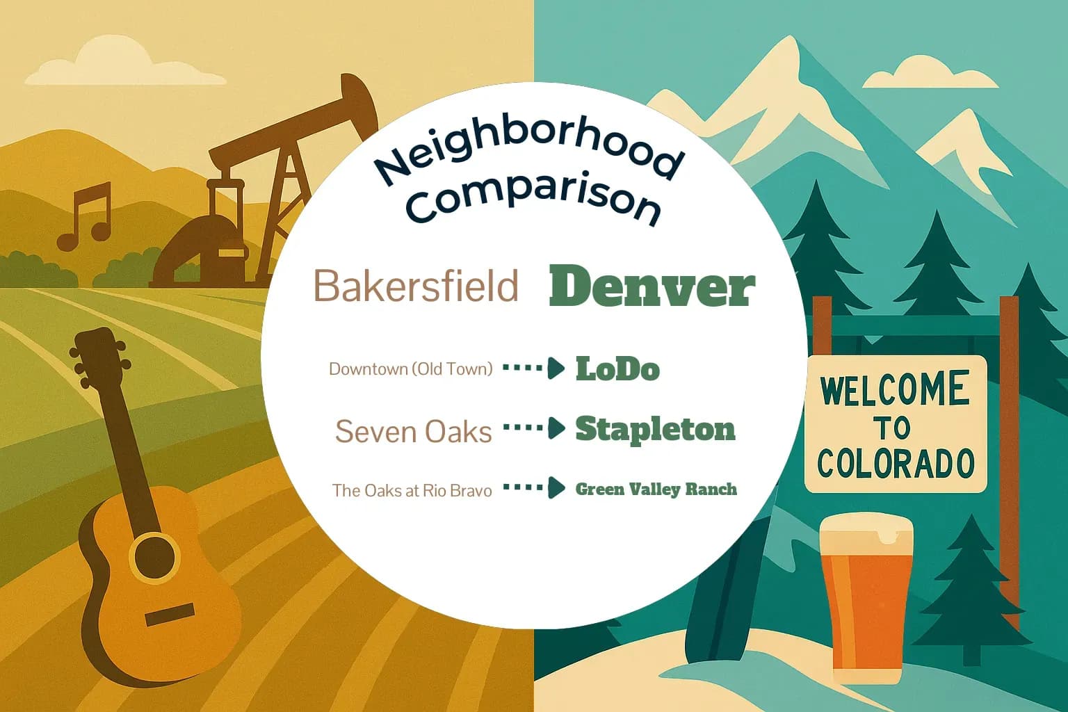 Bakersfield vs Denver Neighborhood Comparison