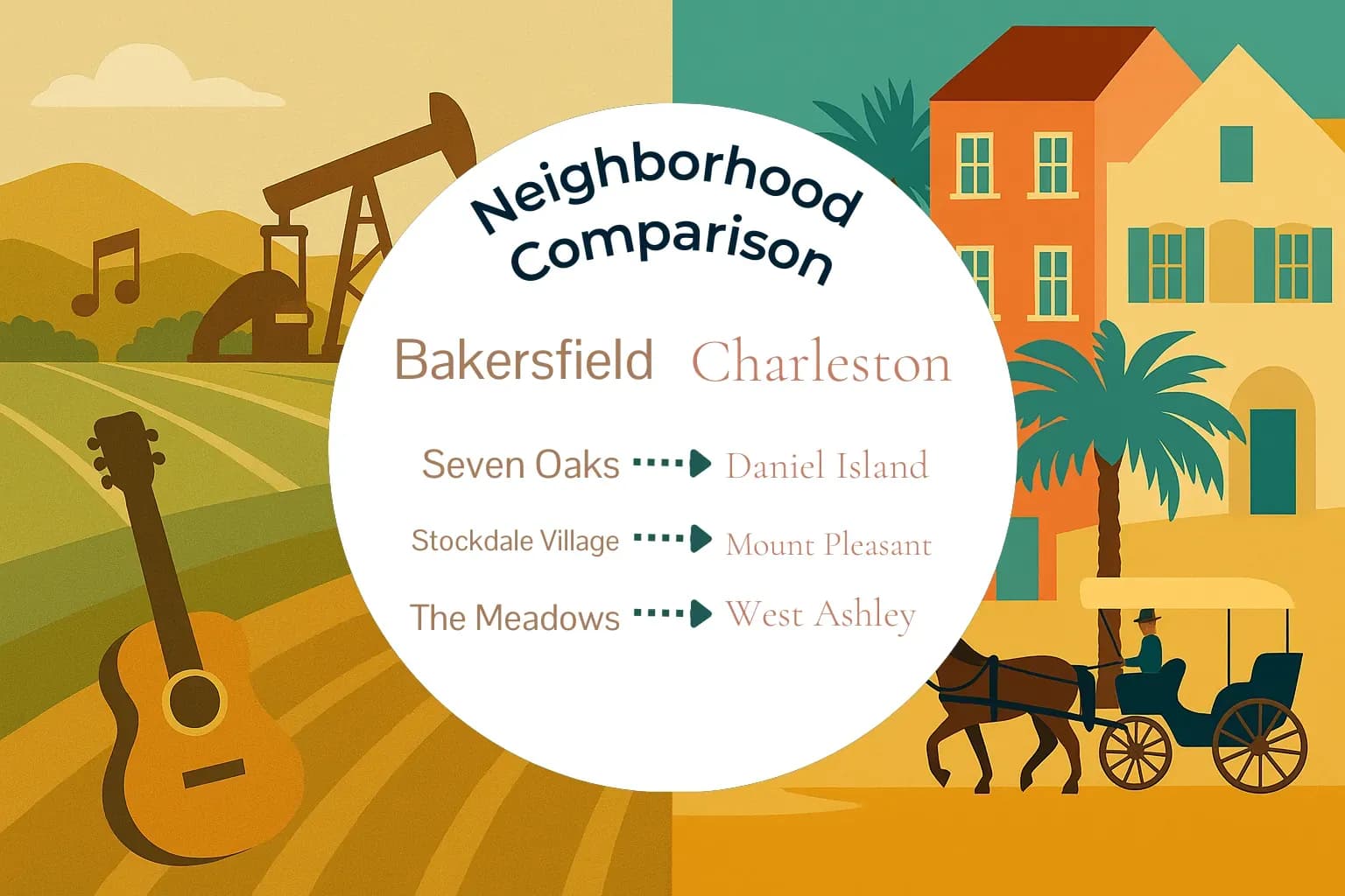 Bakersfield vs Charleston Neighborhood Comparison