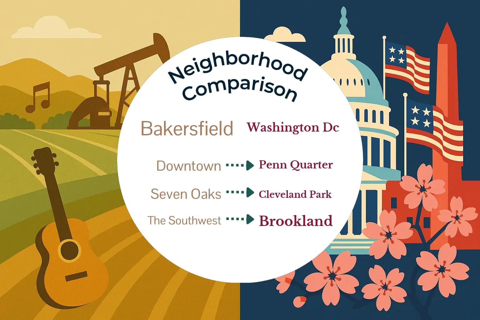 Bakersfield vs Washington DC Neighborhood Comparison