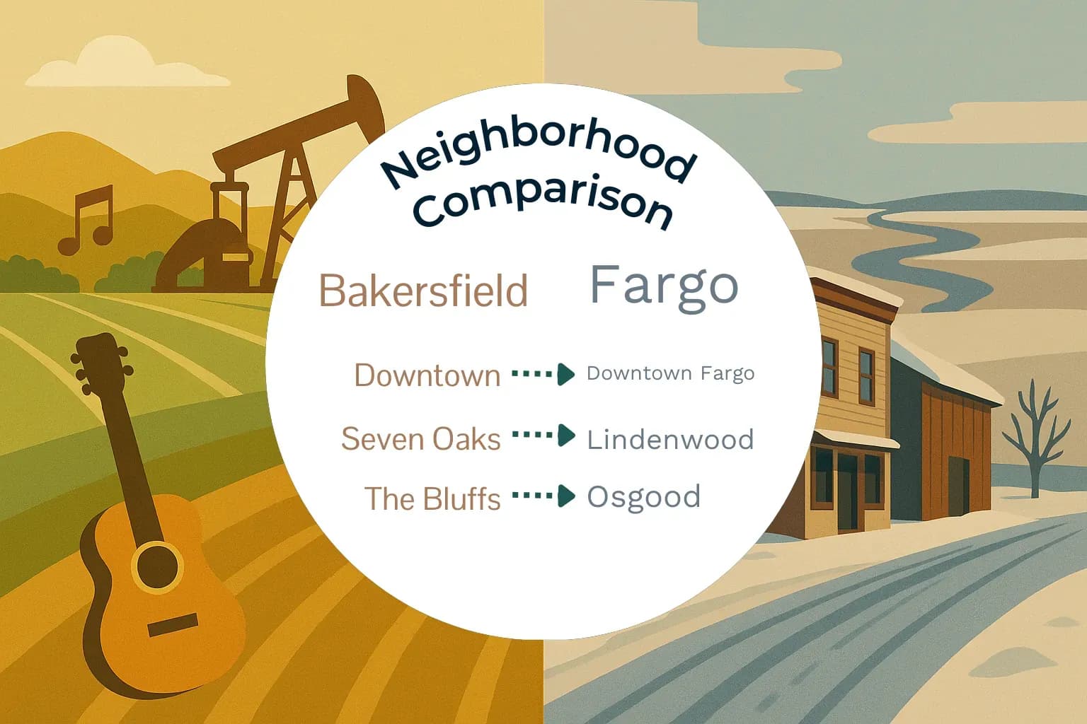 Bakersfield vs Fargo Neighborhood Comparison