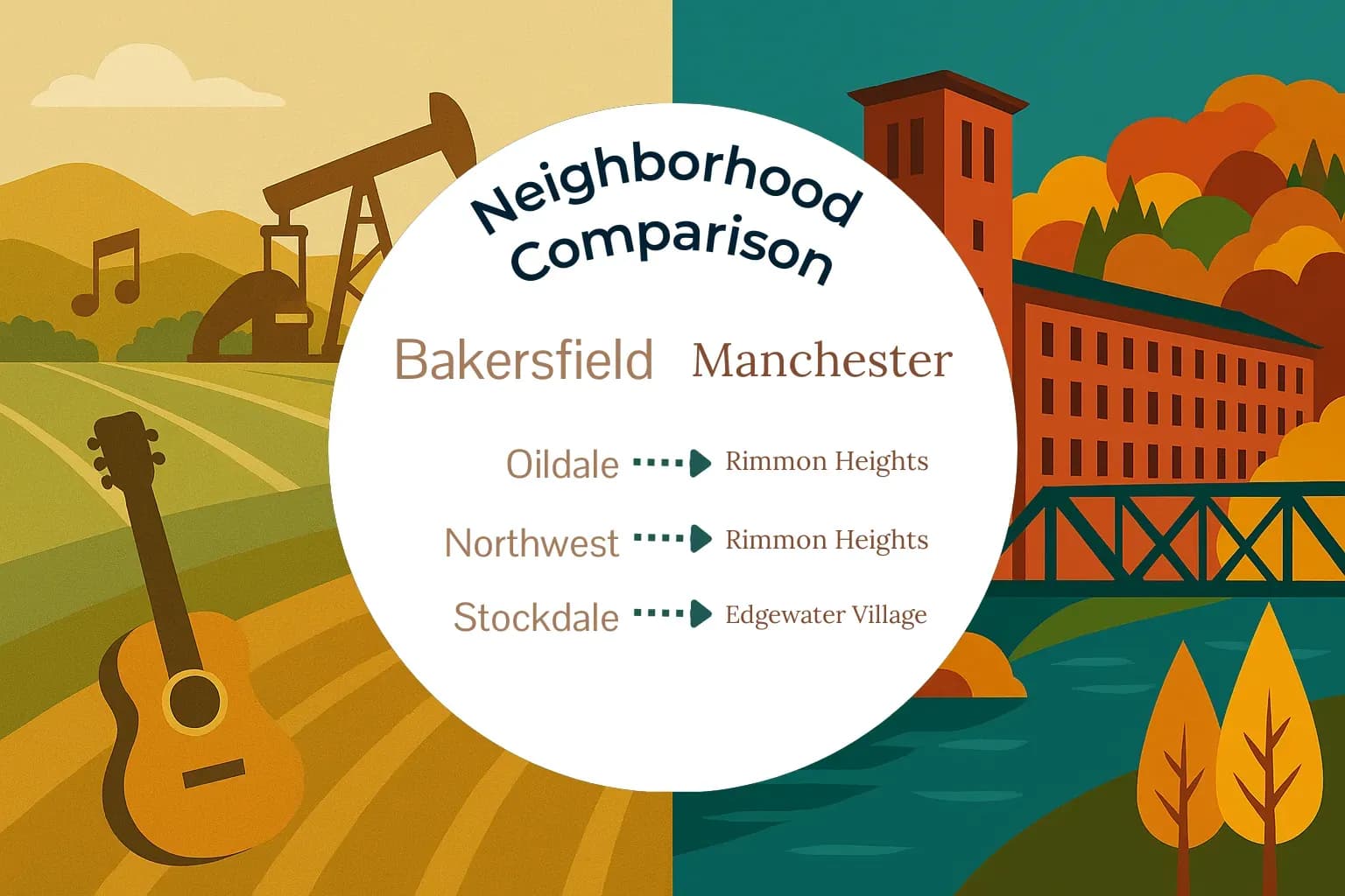 Bakersfield vs Manchester Neighborhood Comparison