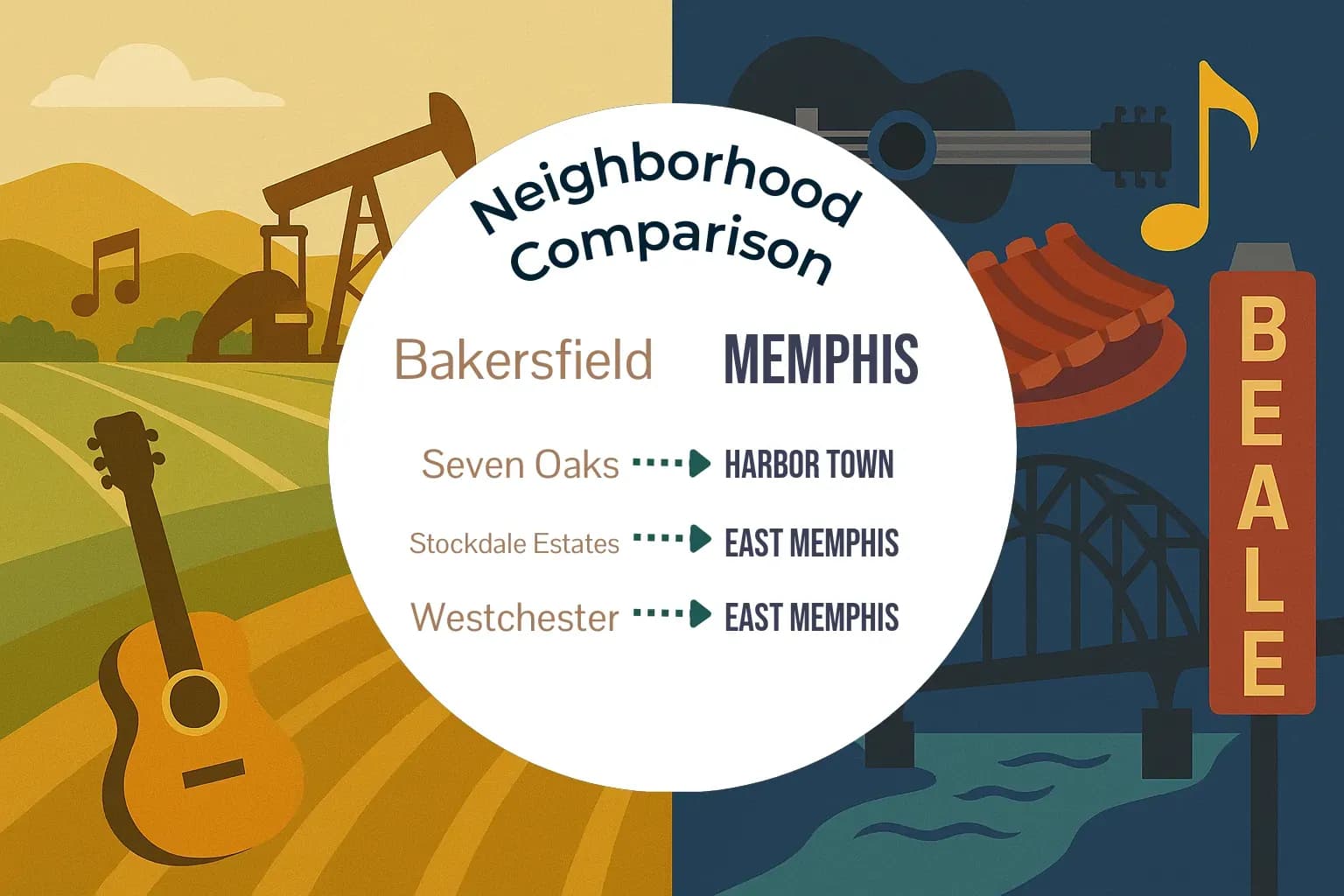 Bakersfield vs Memphis Neighborhood Comparison