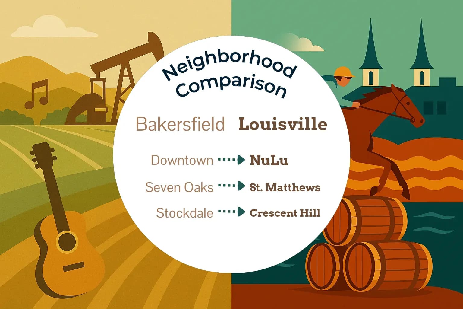 Bakersfield vs Louisville Neighborhood Comparison