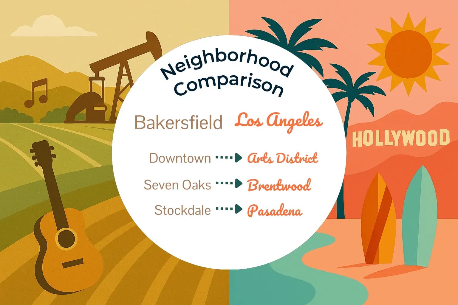 Bakersfield vs Los Angeles Neighborhood Comparison