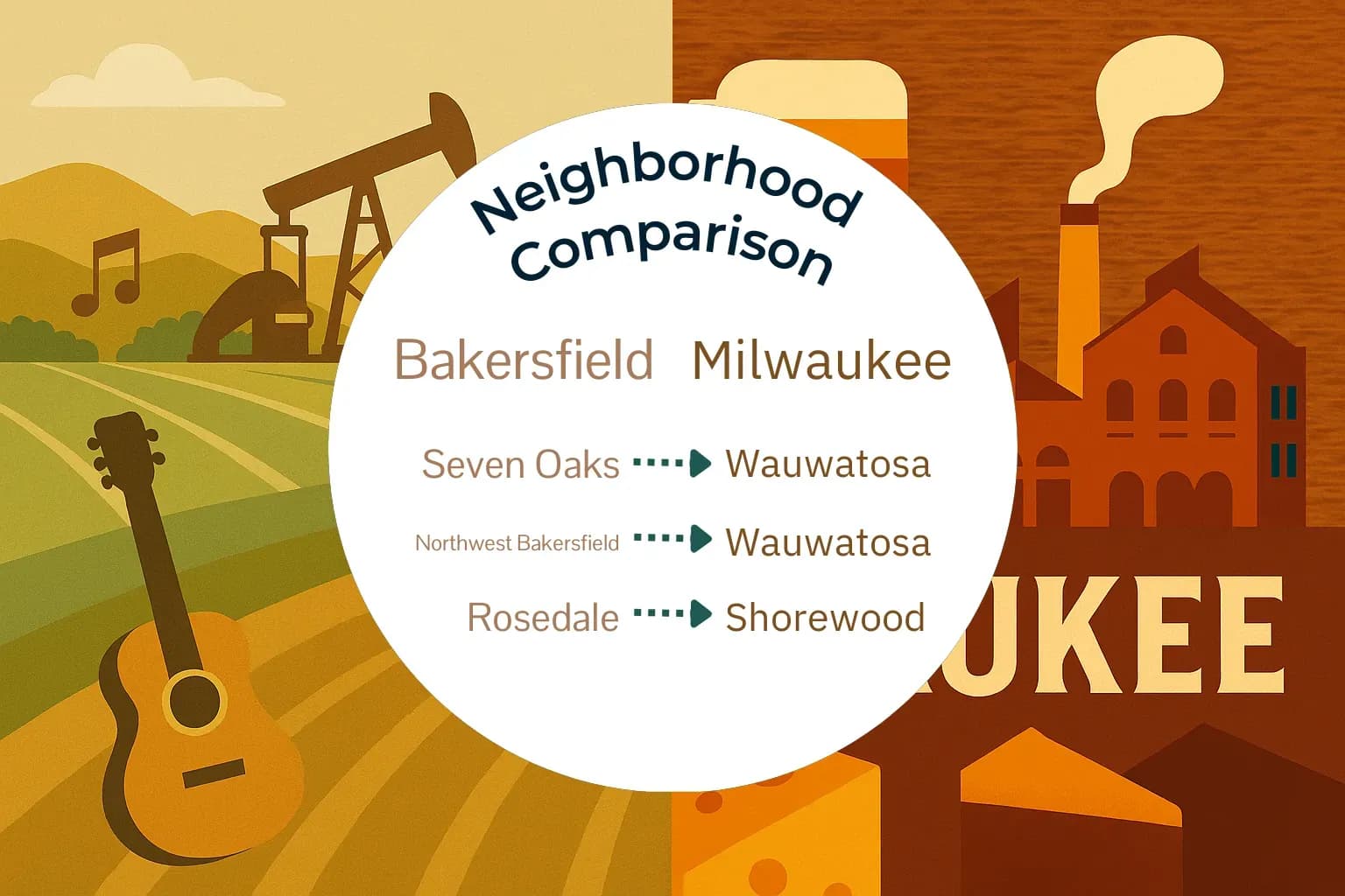 Bakersfield vs Milwaukee Neighborhood Comparison