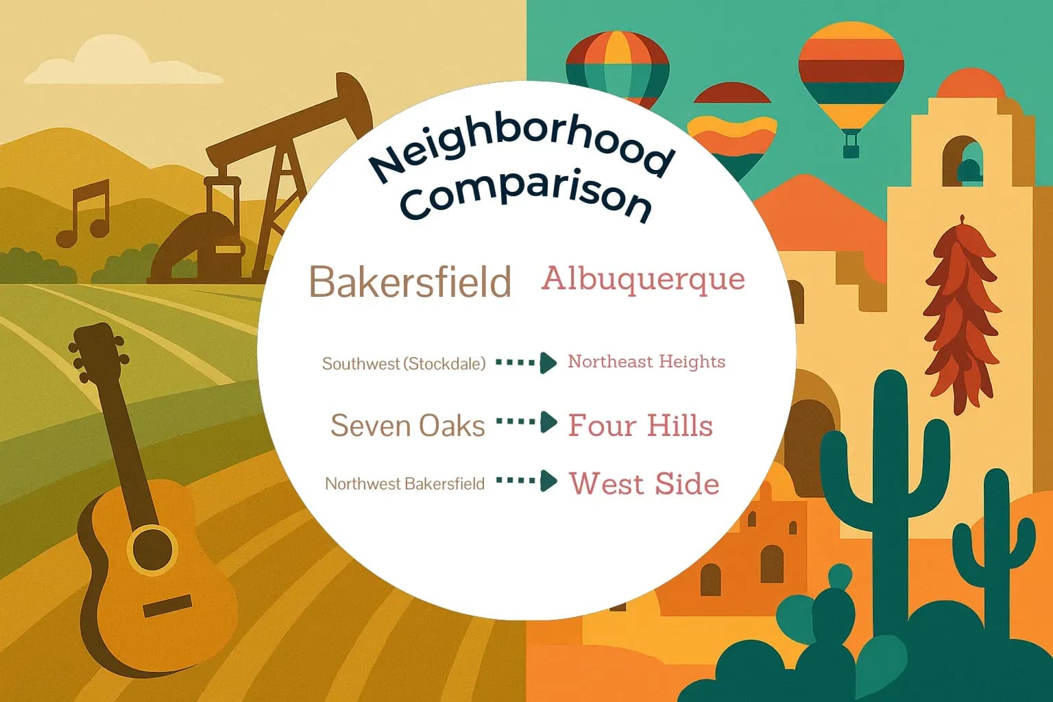 Bakersfield vs Albuquerque Neighborhood Comparison