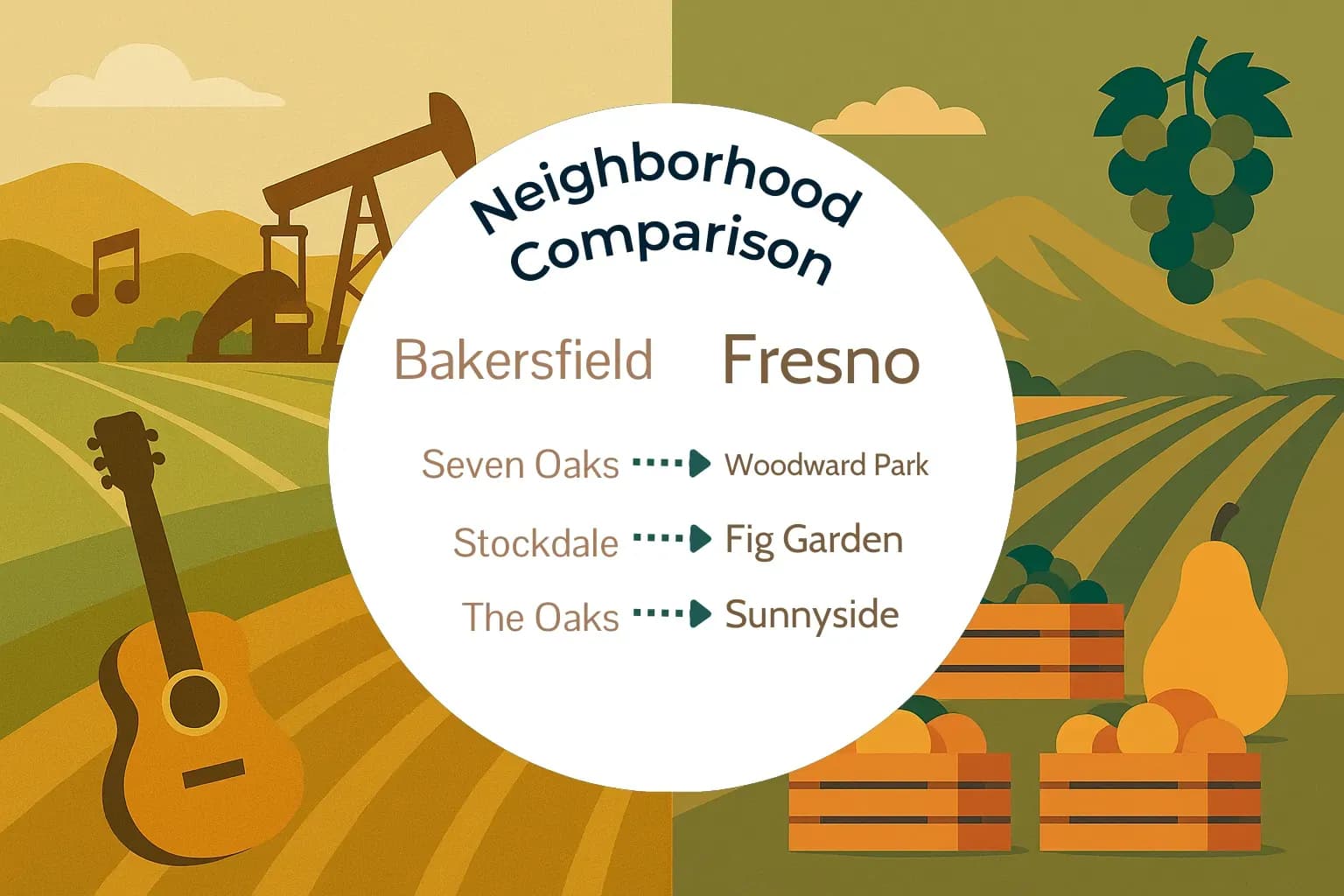 Bakersfield vs Fresno Neighborhood Comparison