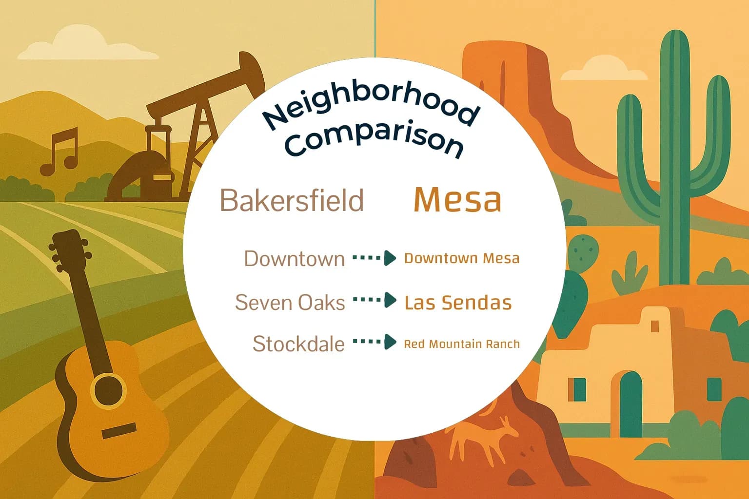 Bakersfield vs Mesa Neighborhood Comparison