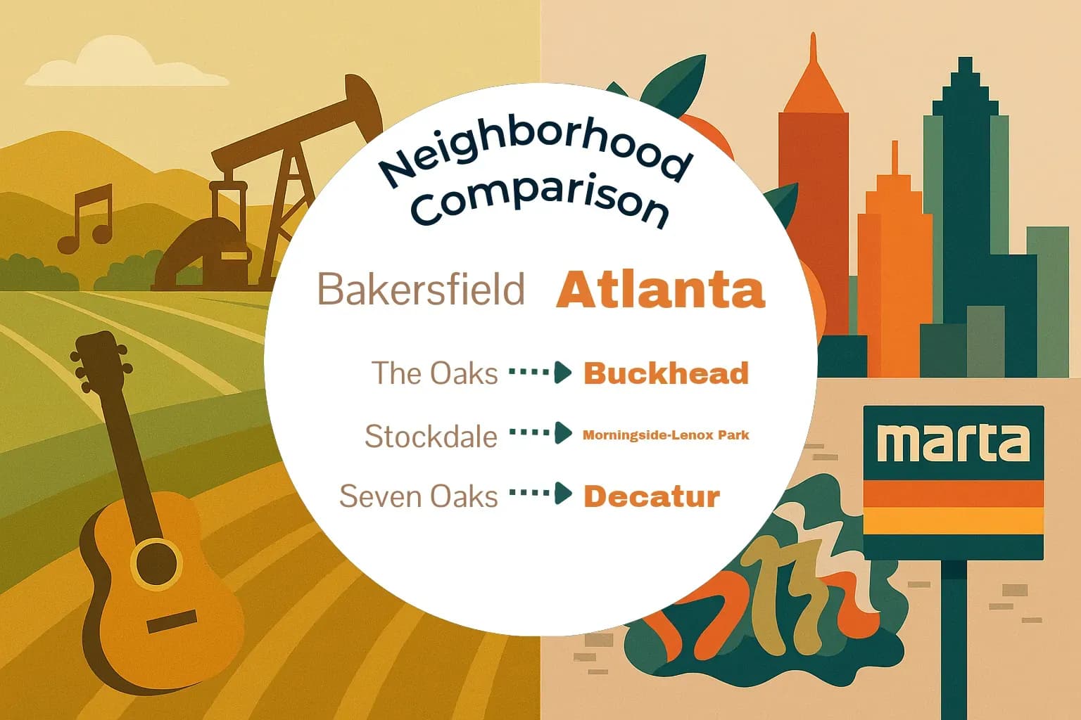 Bakersfield vs Atlanta Neighborhood Comparison
