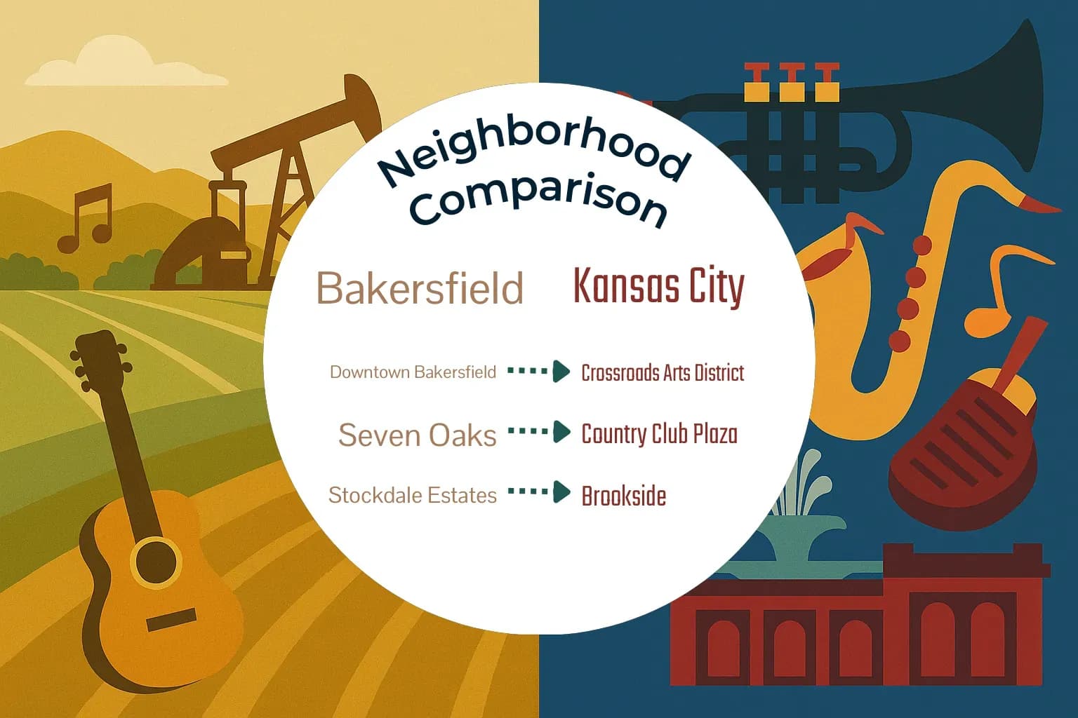 Bakersfield vs Kansas City Neighborhood Comparison