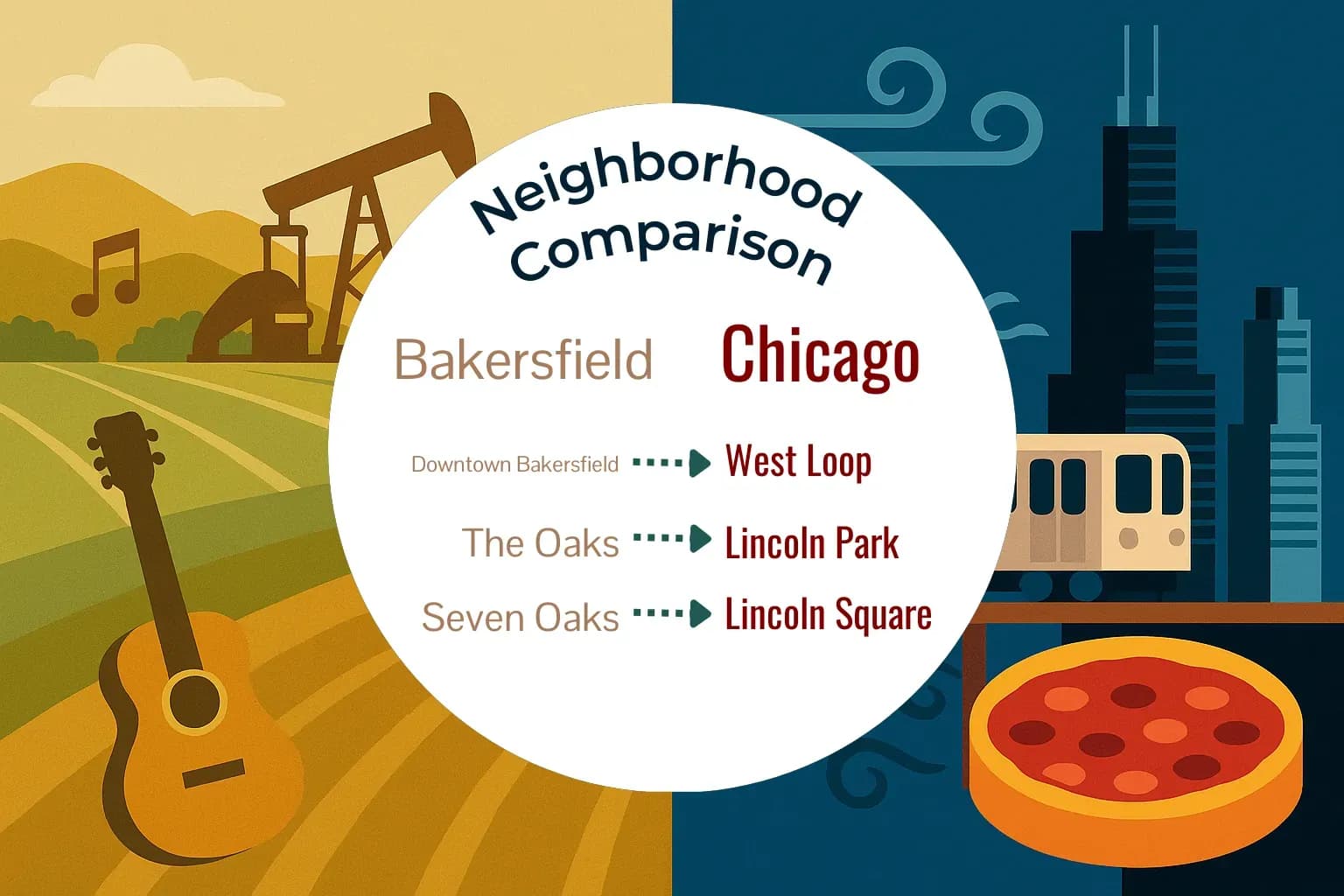 Bakersfield vs Chicago Neighborhood Comparison