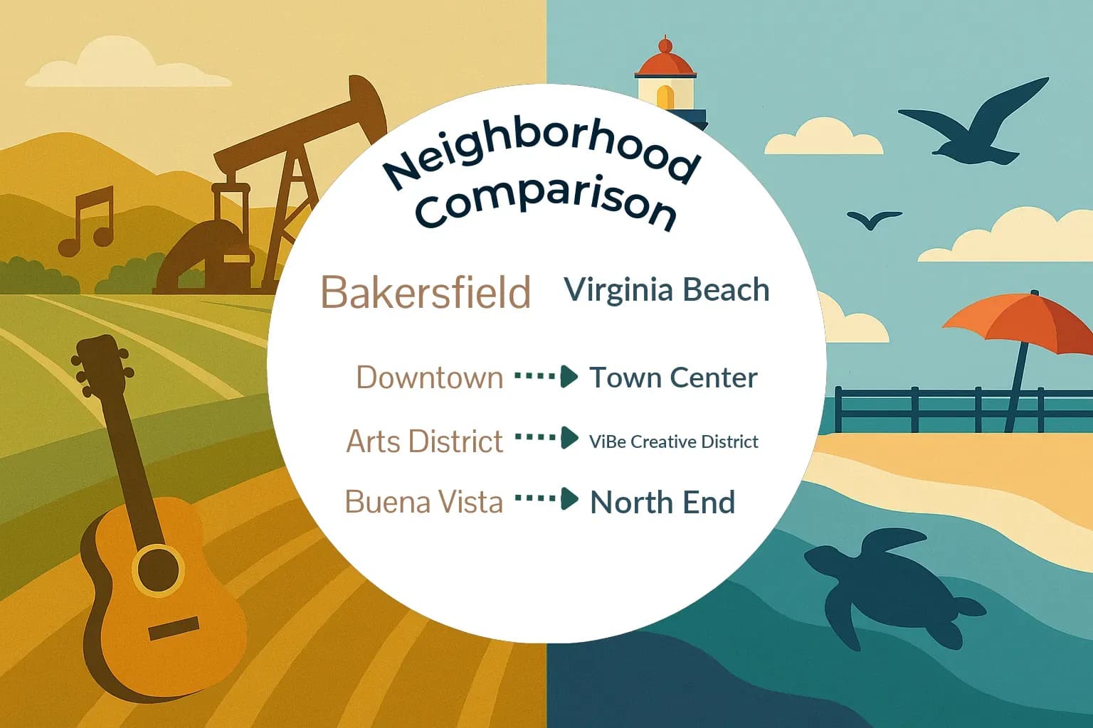 Bakersfield vs Virginia Beach Neighborhood Comparison