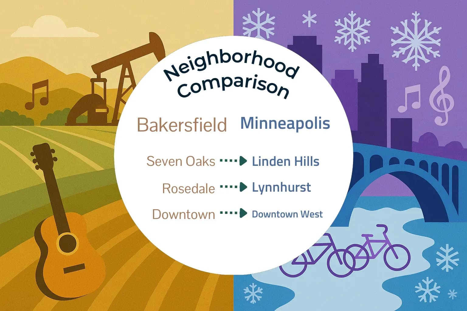 Bakersfield vs Minneapolis Neighborhood Comparison