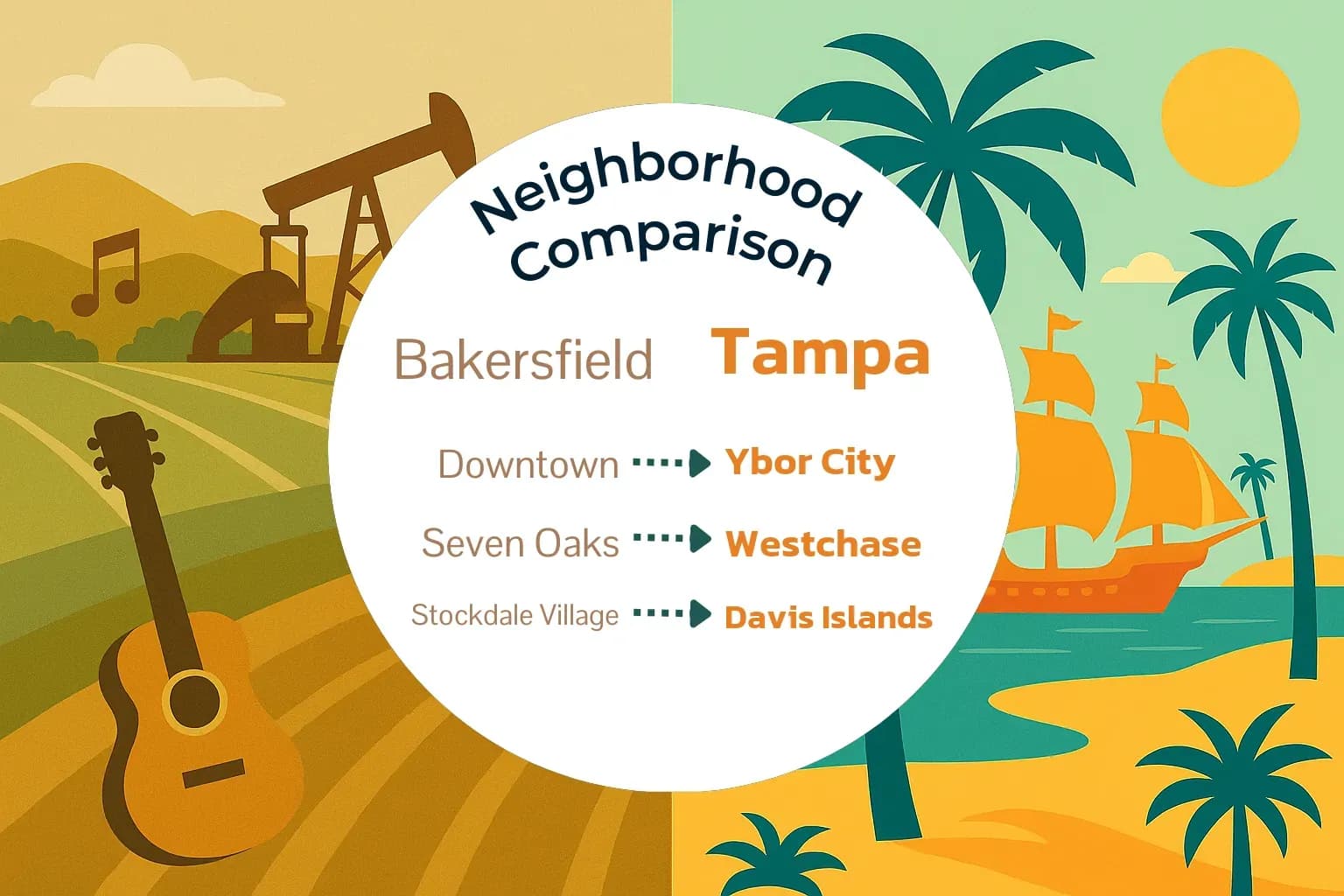 Bakersfield vs Tampa Neighborhood Comparison