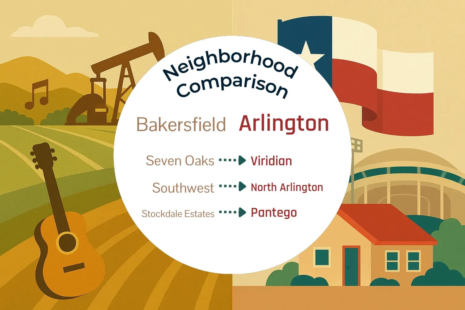 Bakersfield vs Arlington Neighborhood Comparison