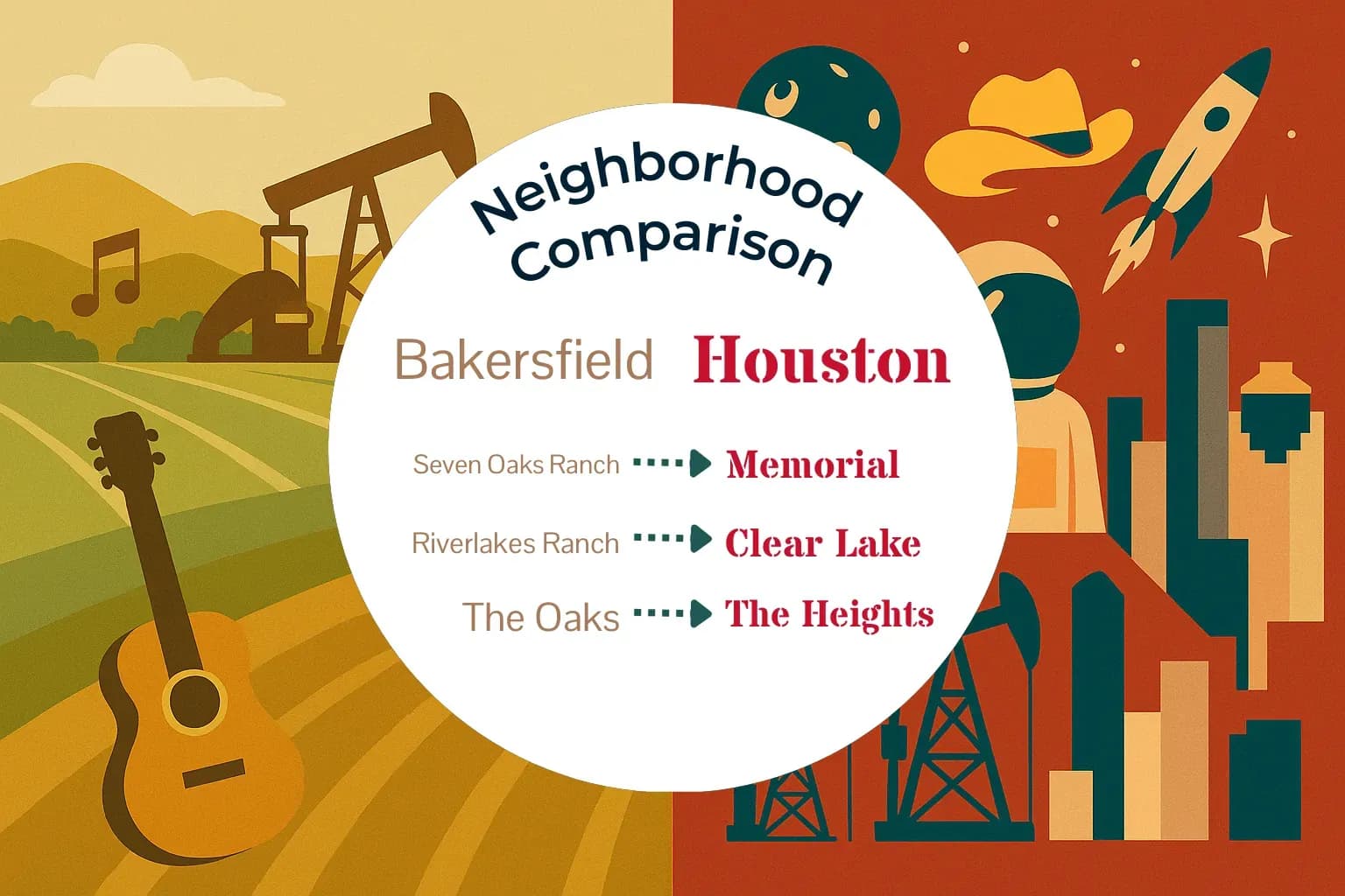 Bakersfield vs Houston Neighborhood Comparison