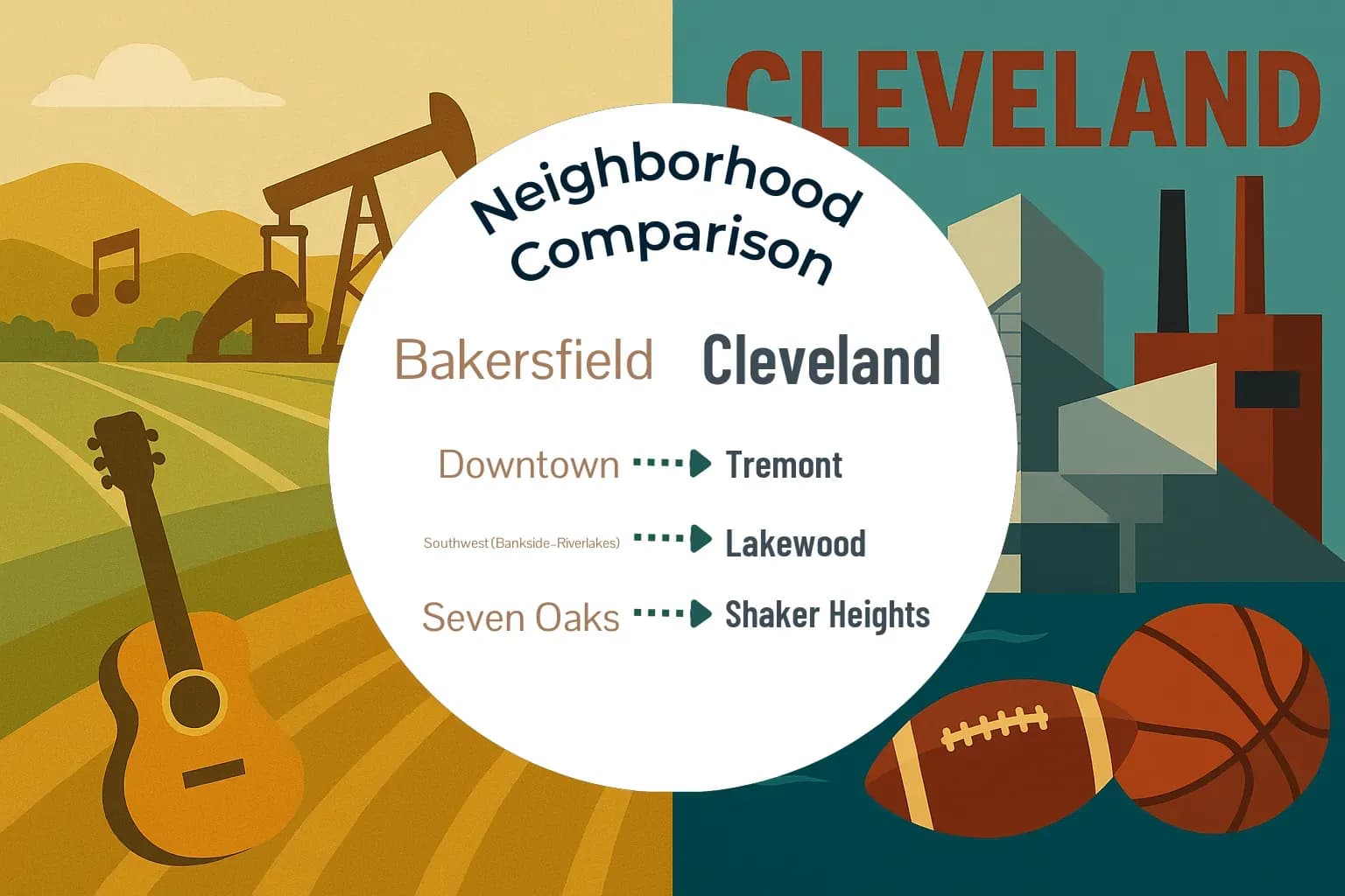 Bakersfield vs Cleveland Neighborhood Comparison