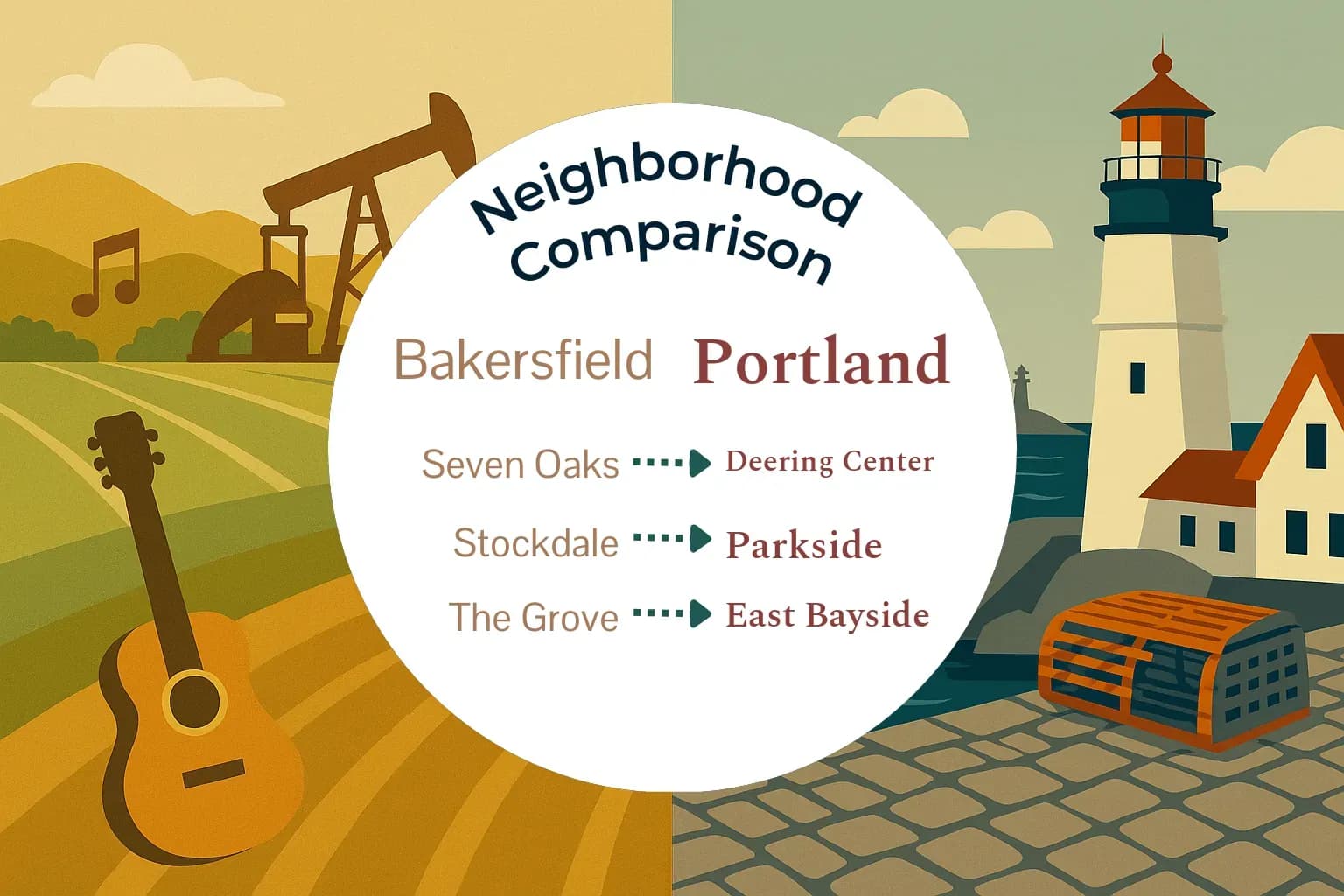 Bakersfield vs Portland Neighborhood Comparison