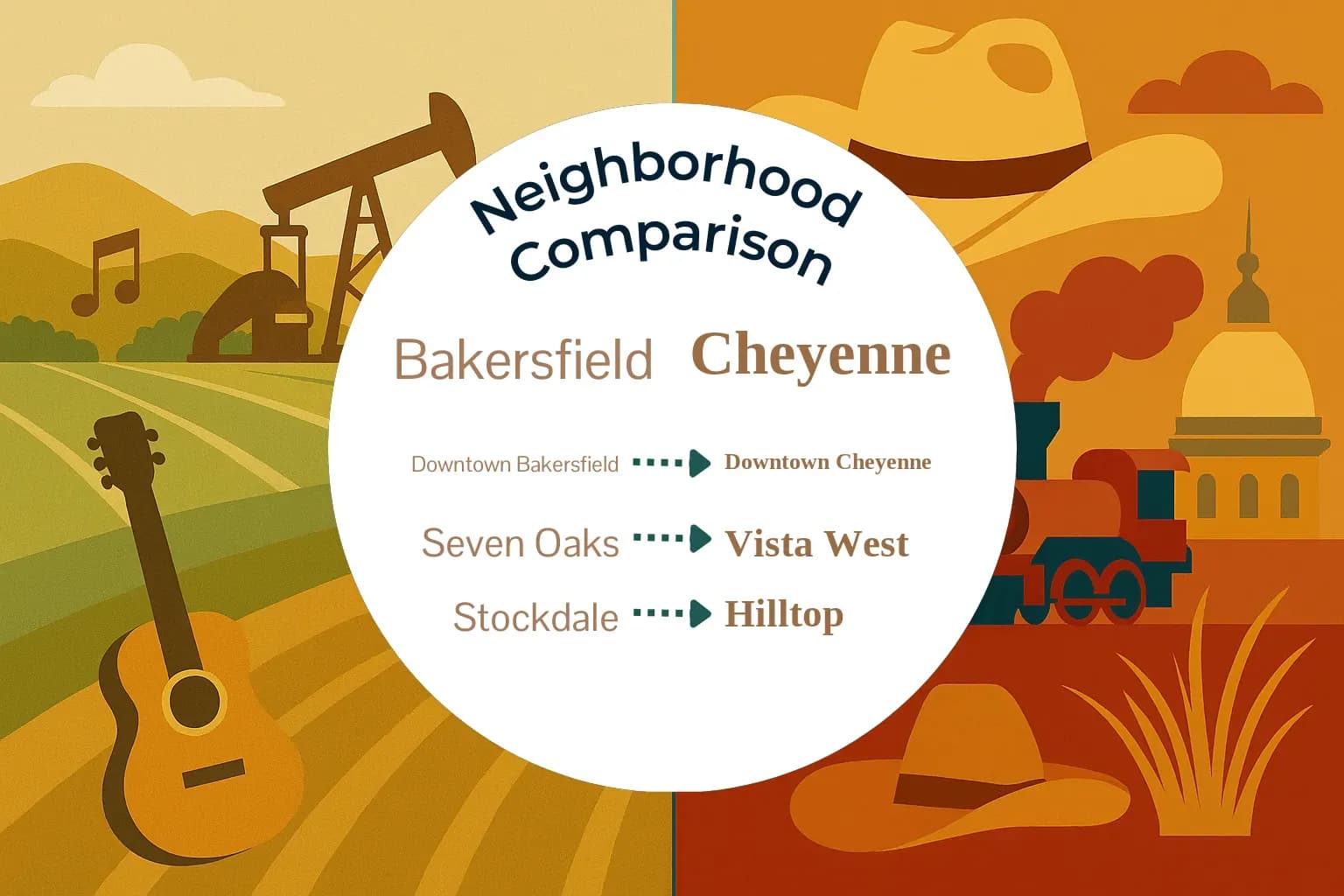 Bakersfield vs Cheyenne Neighborhood Comparison