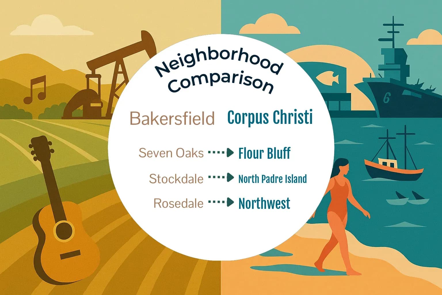 Bakersfield vs Corpus Christi Neighborhood Comparison