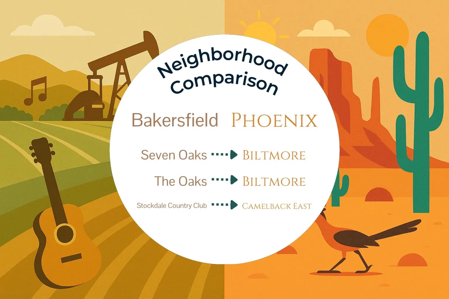 Bakersfield vs Phoenix Neighborhood Comparison