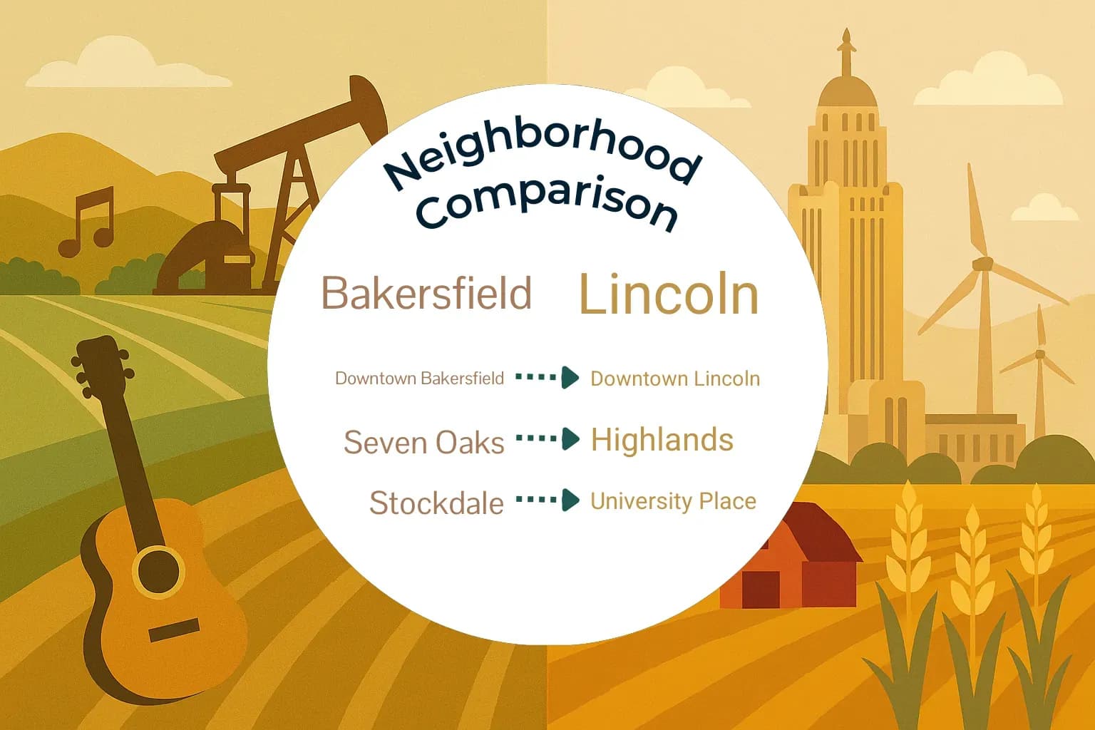 Bakersfield vs Lincoln Neighborhood Comparison