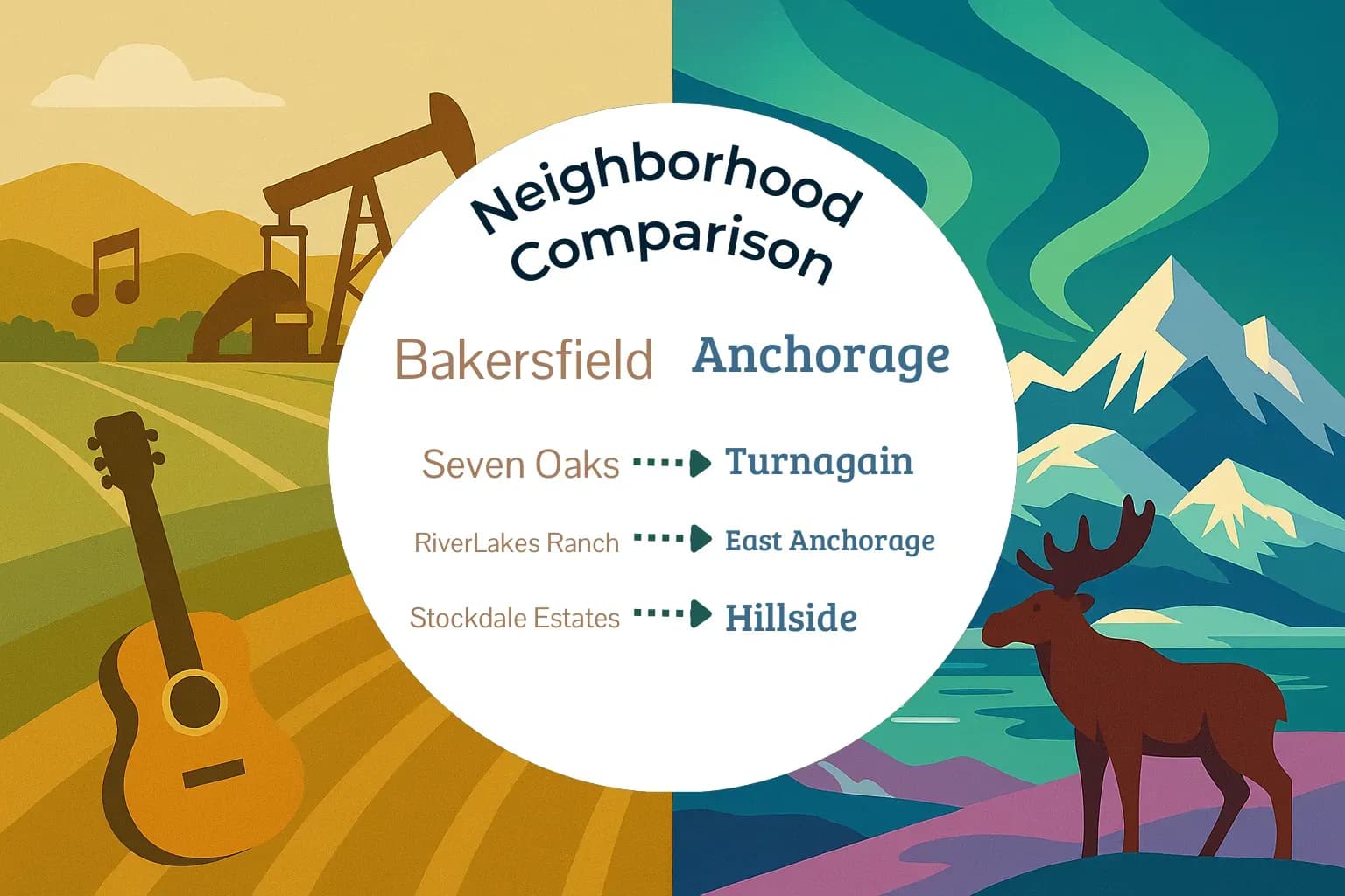 Bakersfield vs Anchorage Neighborhood Comparison