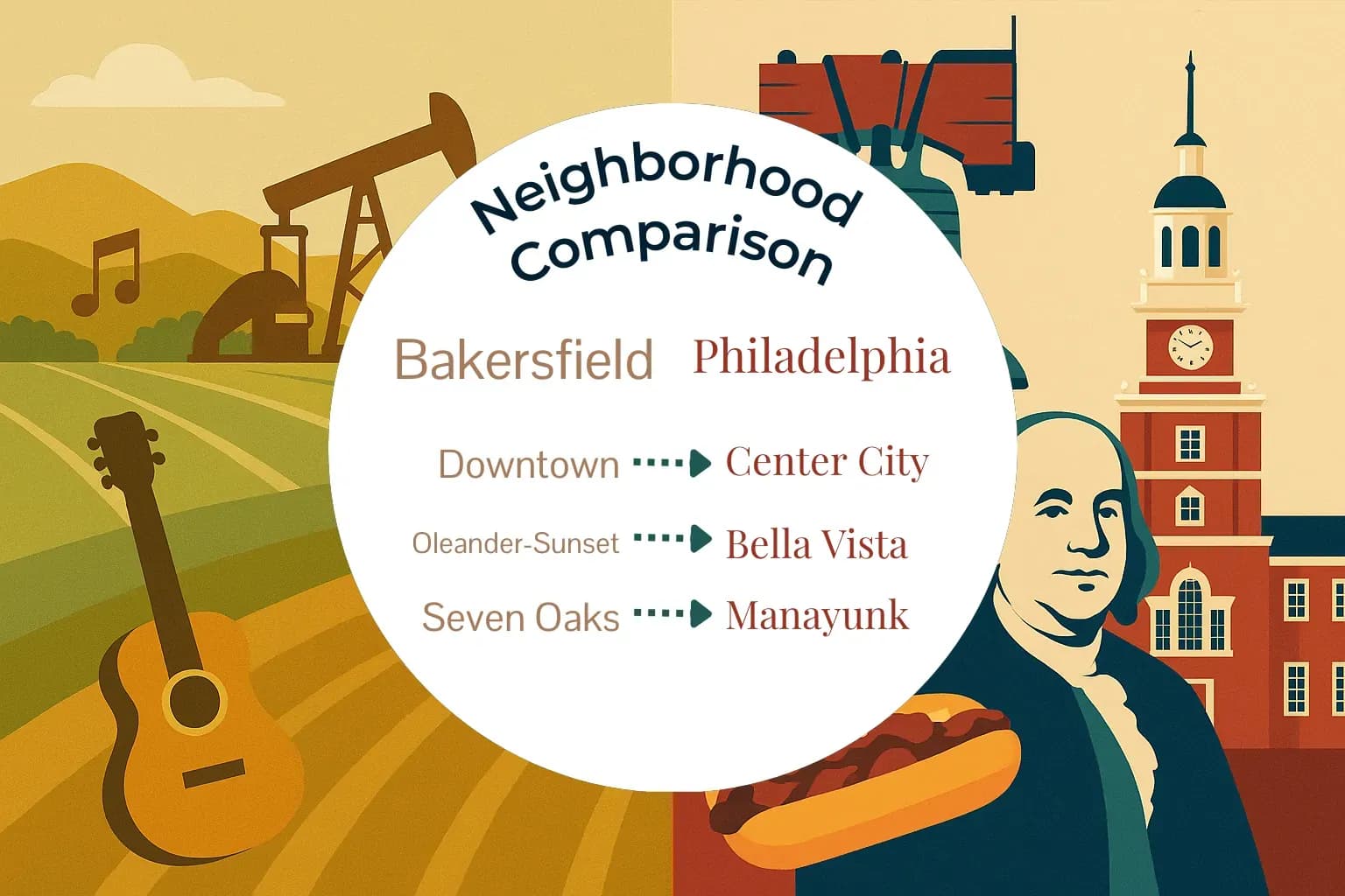 Bakersfield vs Philadelphia Neighborhood Comparison