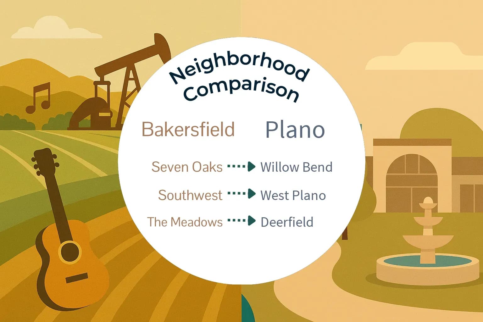 Bakersfield vs Plano Neighborhood Comparison