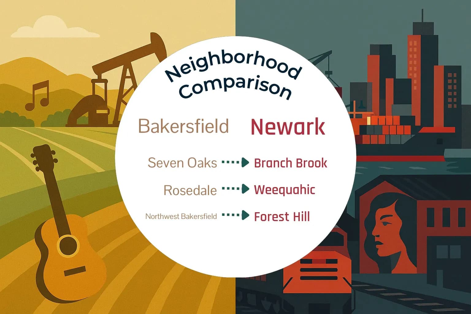 Bakersfield vs Newark Neighborhood Comparison