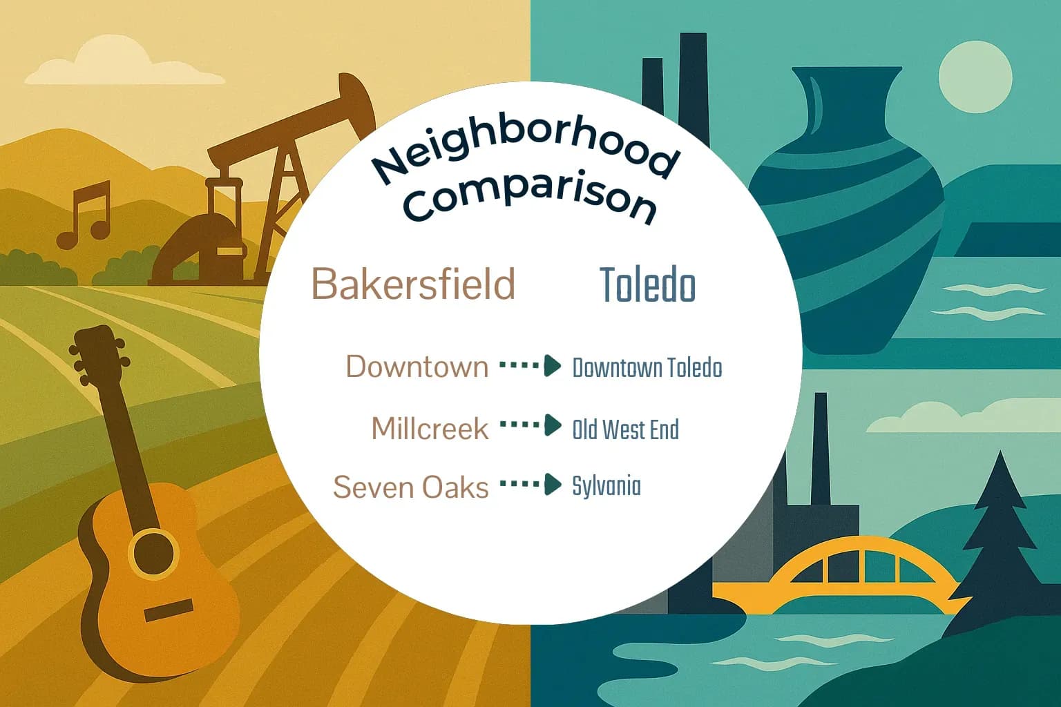 Bakersfield vs Toledo Neighborhood Comparison