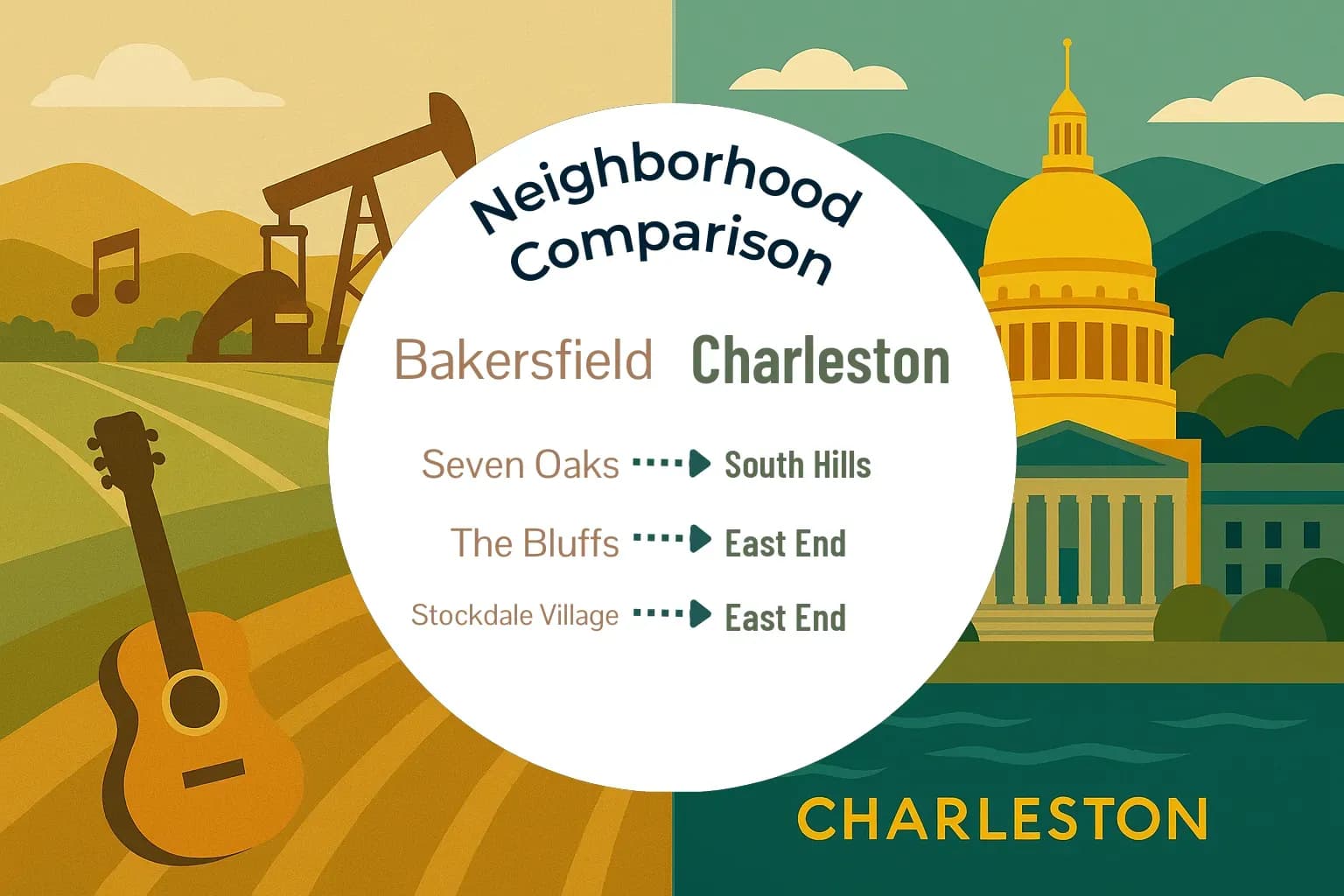 Bakersfield vs Charleston Neighborhood Comparison