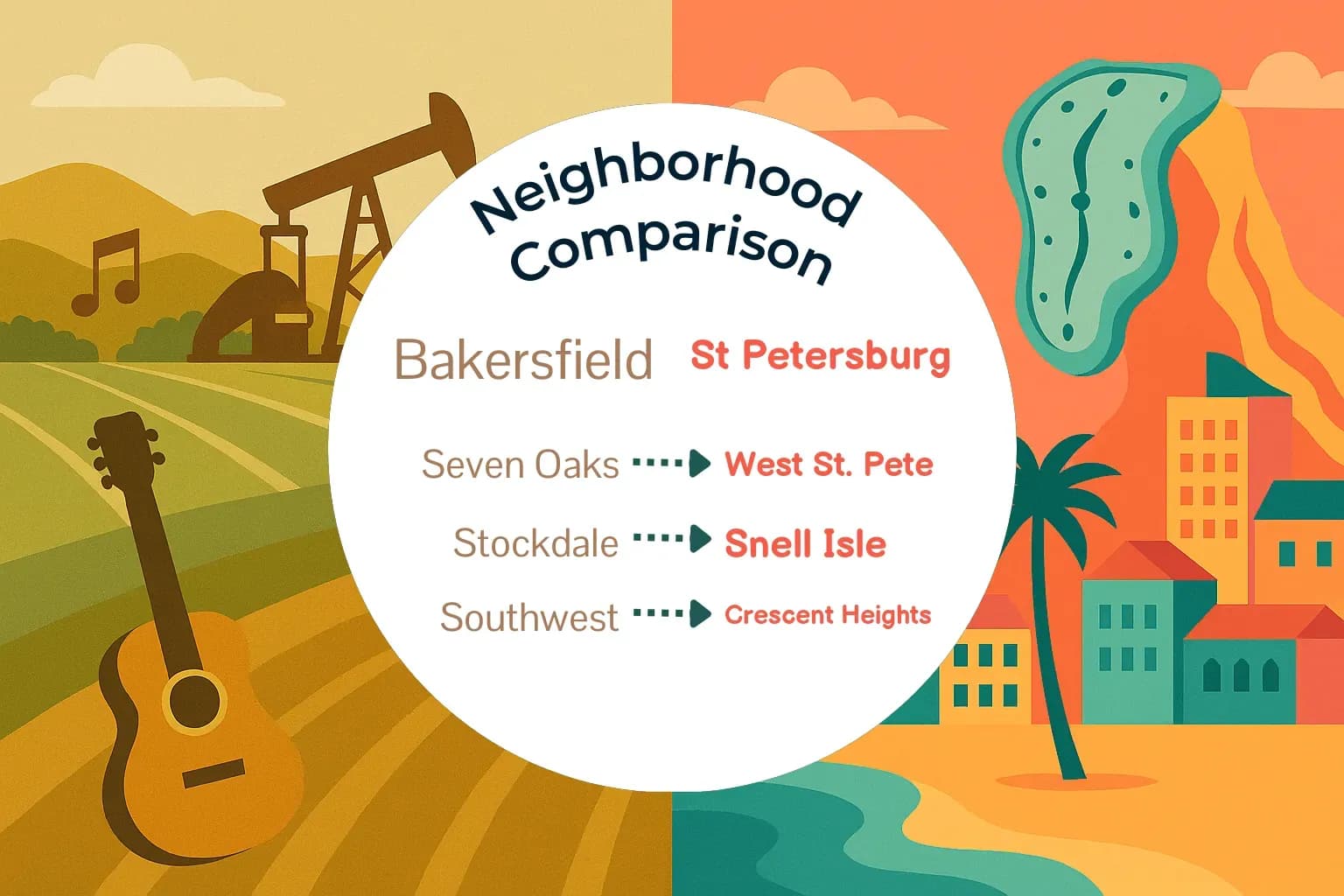Bakersfield vs St. Petersburg Neighborhood Comparison