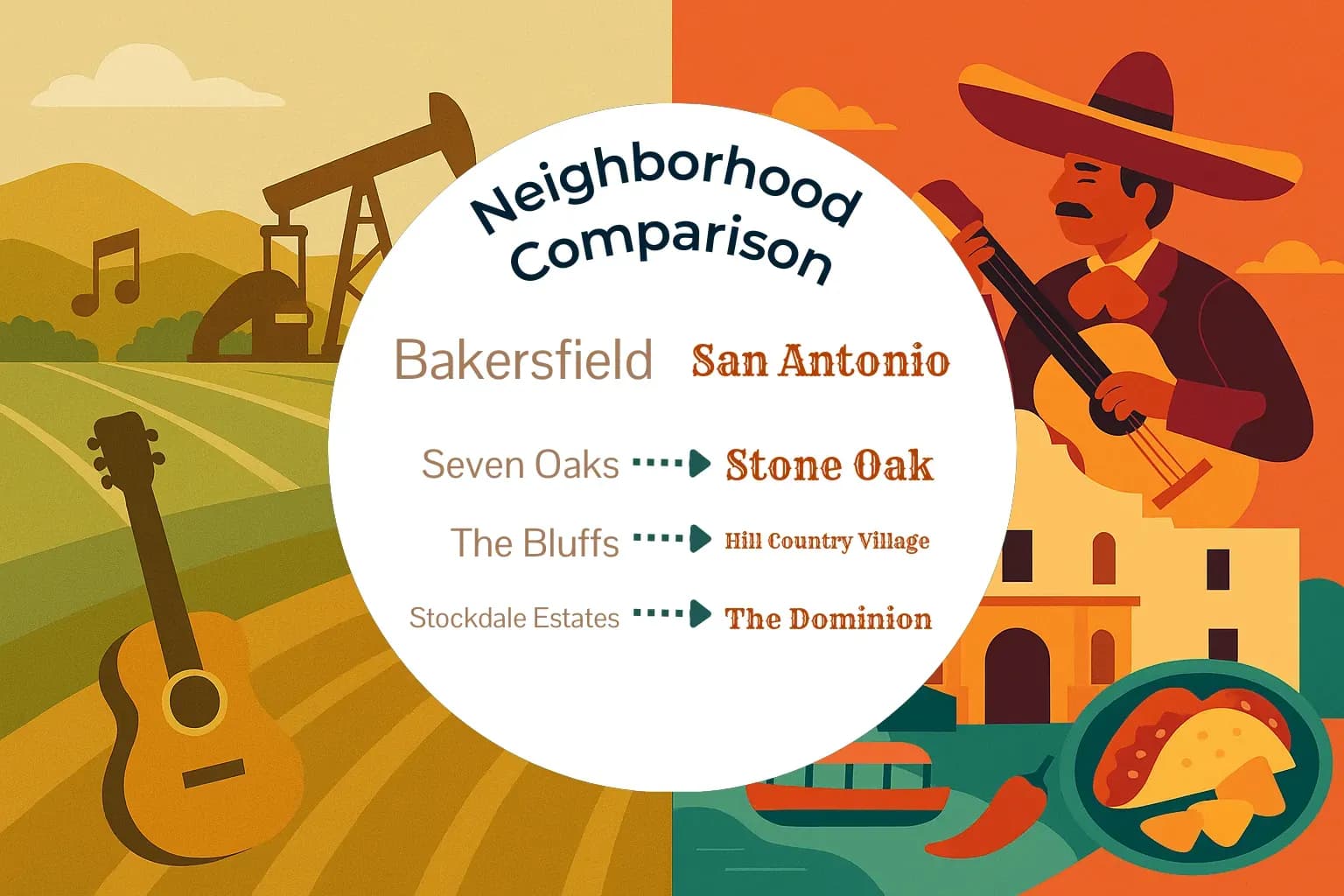 Bakersfield vs San Antonio Neighborhood Comparison