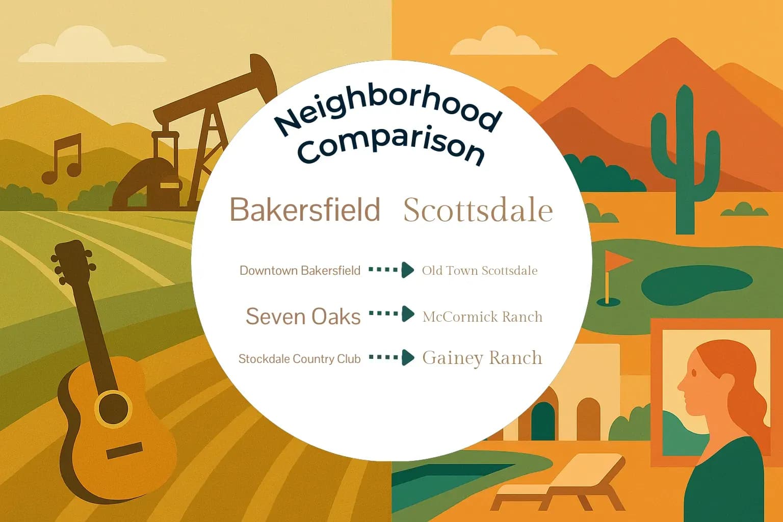 Bakersfield vs Scottsdale Neighborhood Comparison