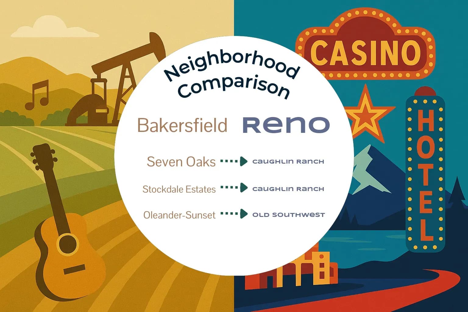 Bakersfield vs Reno Neighborhood Comparison