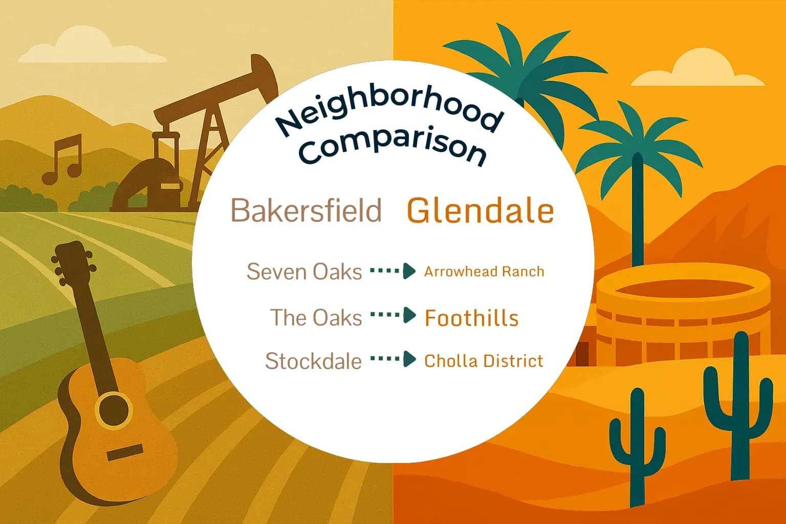 Bakersfield vs Glendale Neighborhood Comparison
