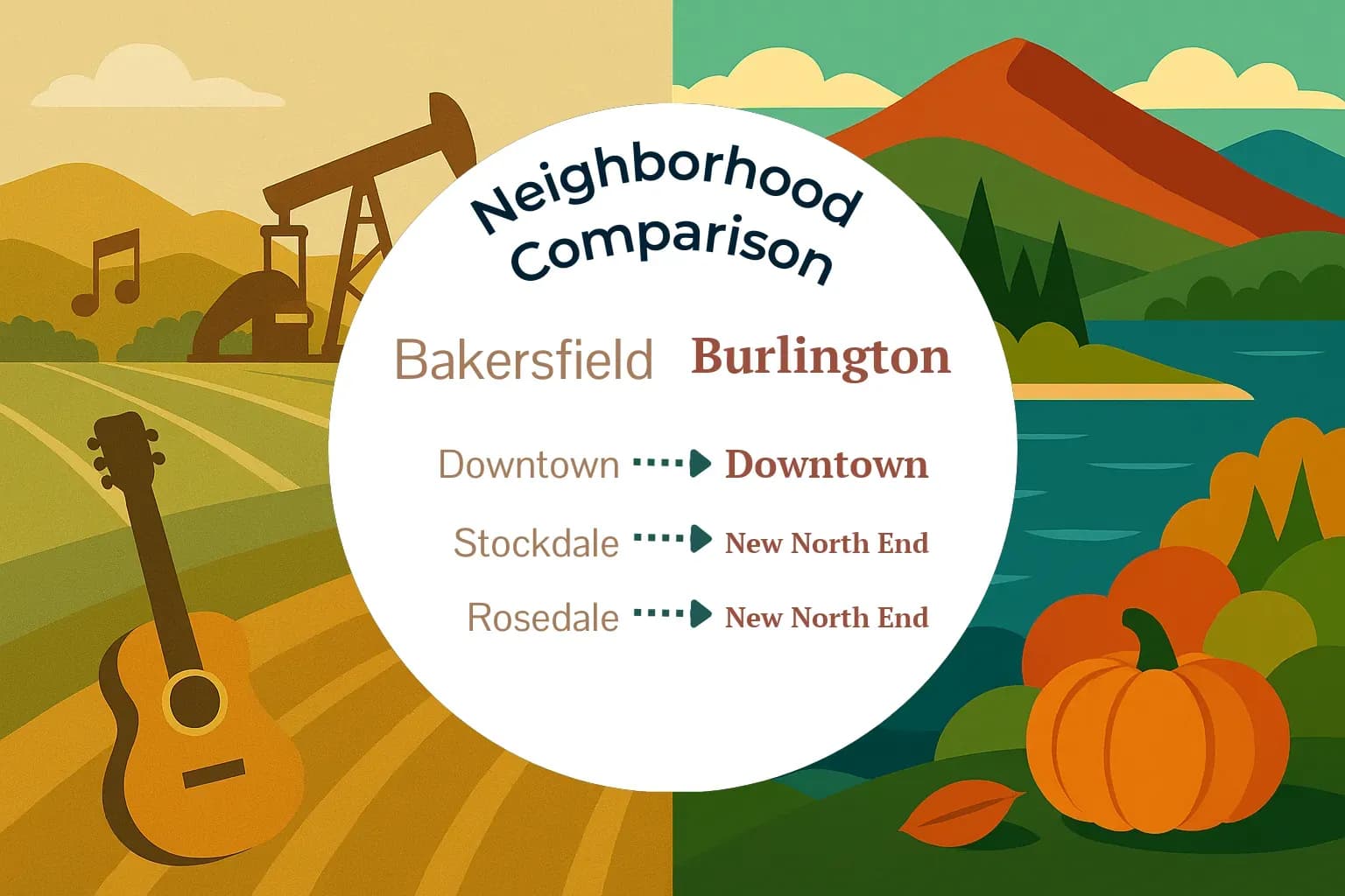 Bakersfield vs Burlington Neighborhood Comparison