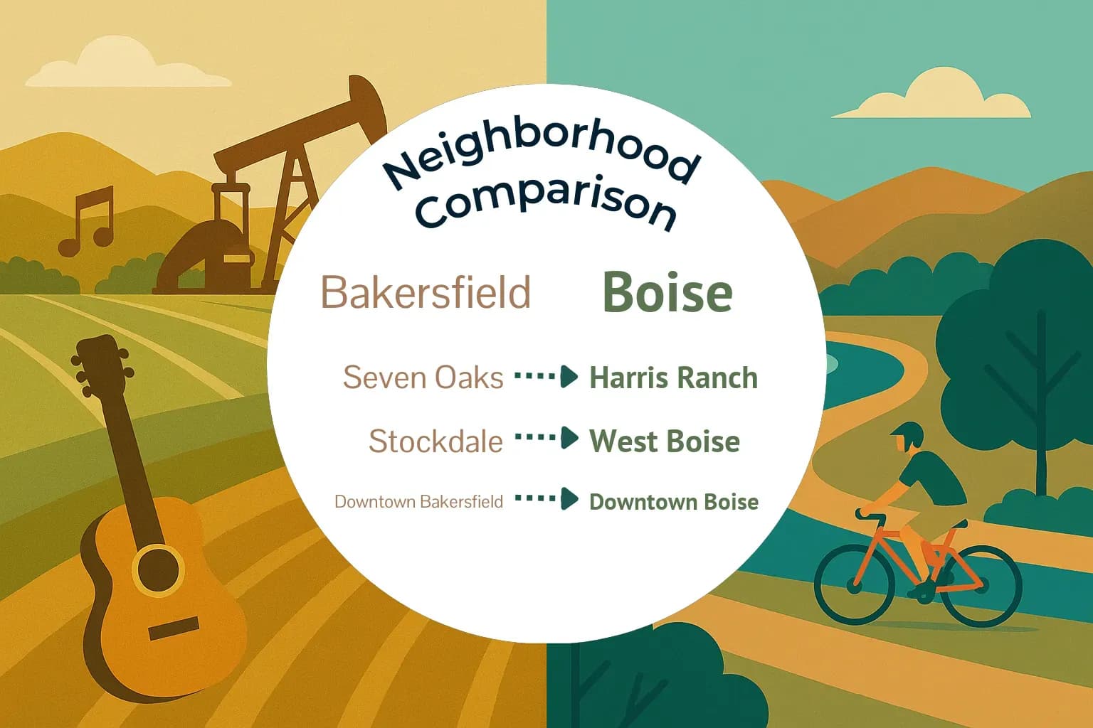 Bakersfield vs Boise Neighborhood Comparison