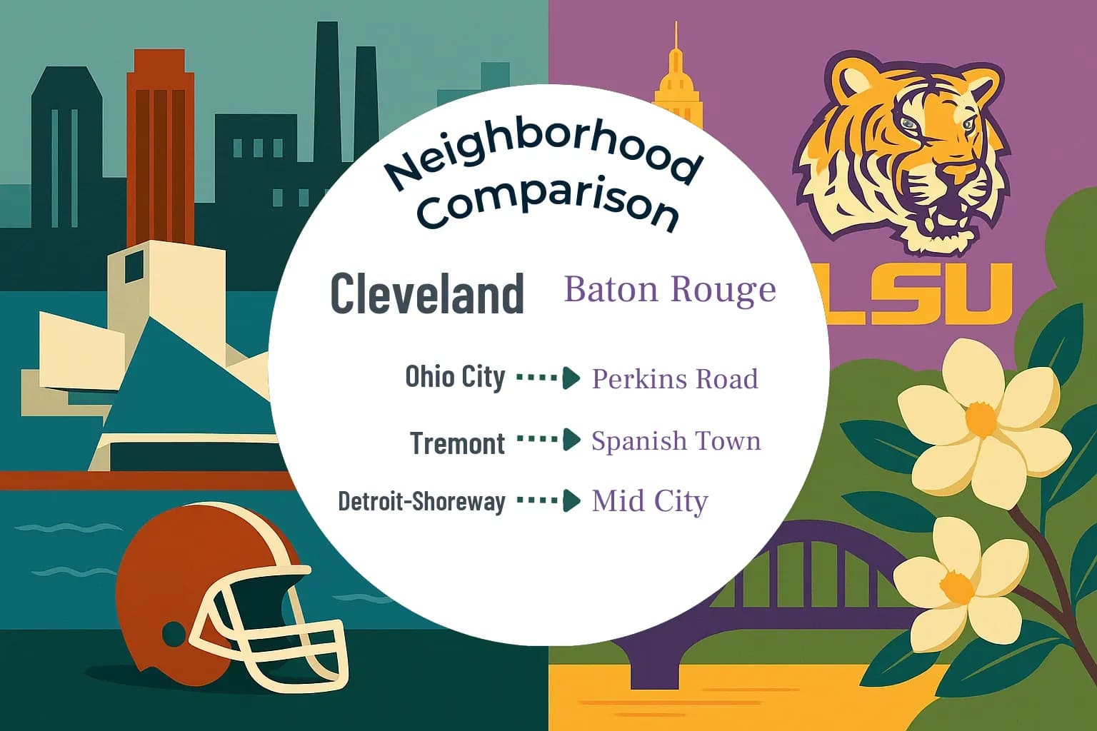 Cleveland vs Baton Rouge Neighborhood Comparison