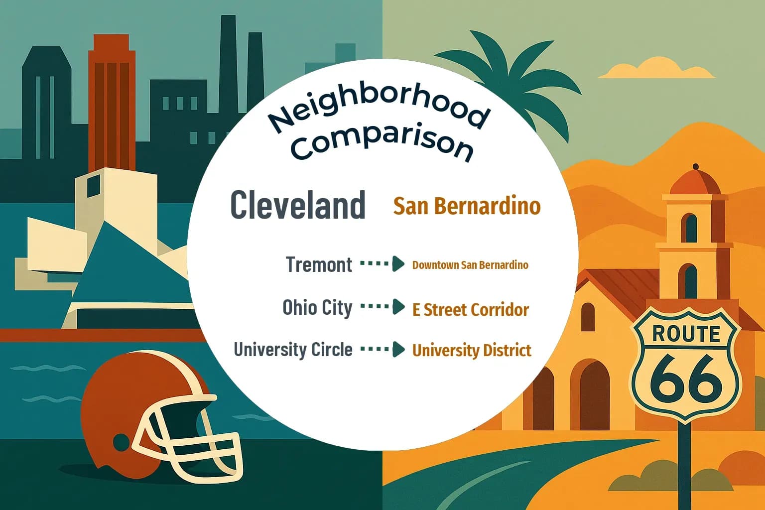 Cleveland vs San Bernardino Neighborhood Comparison