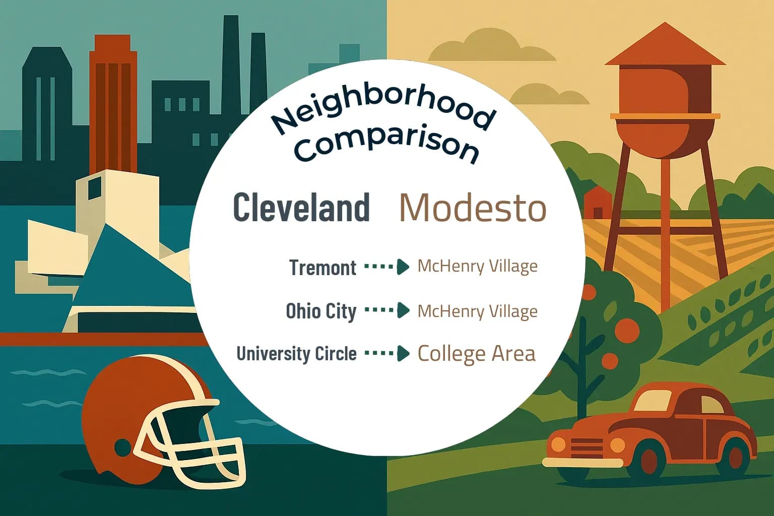 Cleveland vs Modesto Neighborhood Comparison