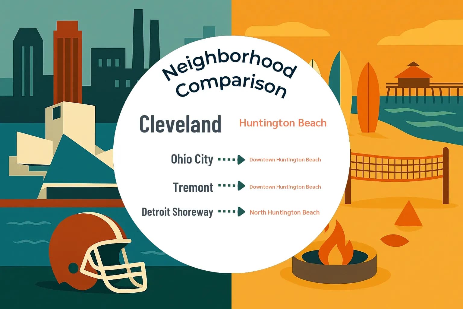 Cleveland vs Huntington Beach Neighborhood Comparison