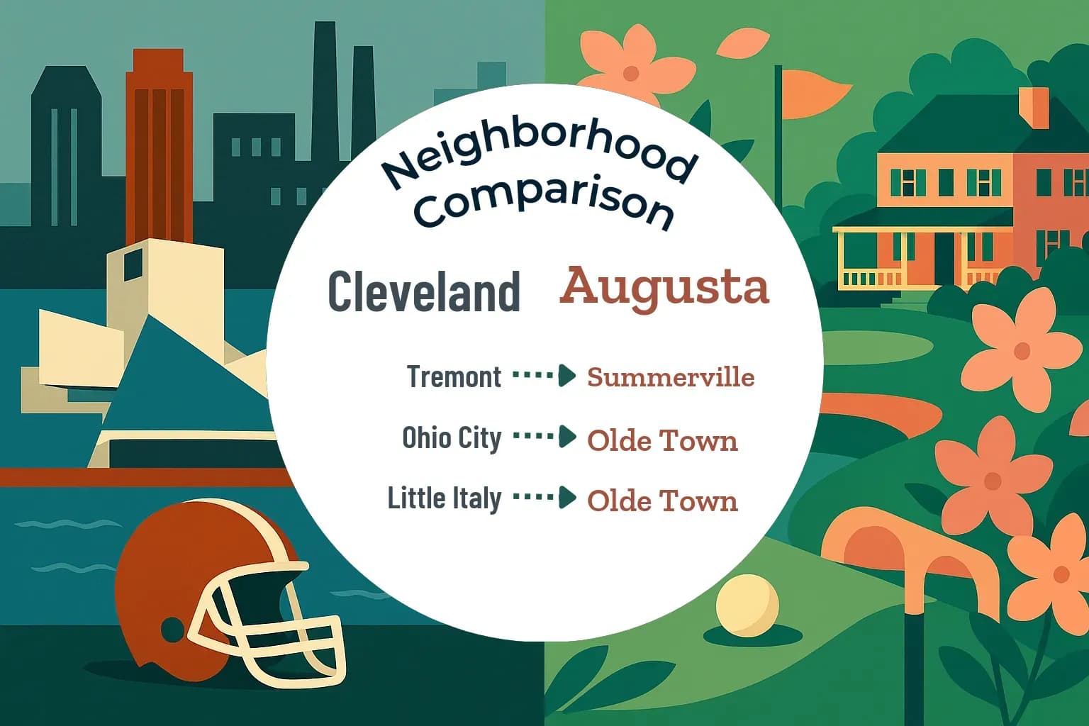 Cleveland vs Augusta Neighborhood Comparison