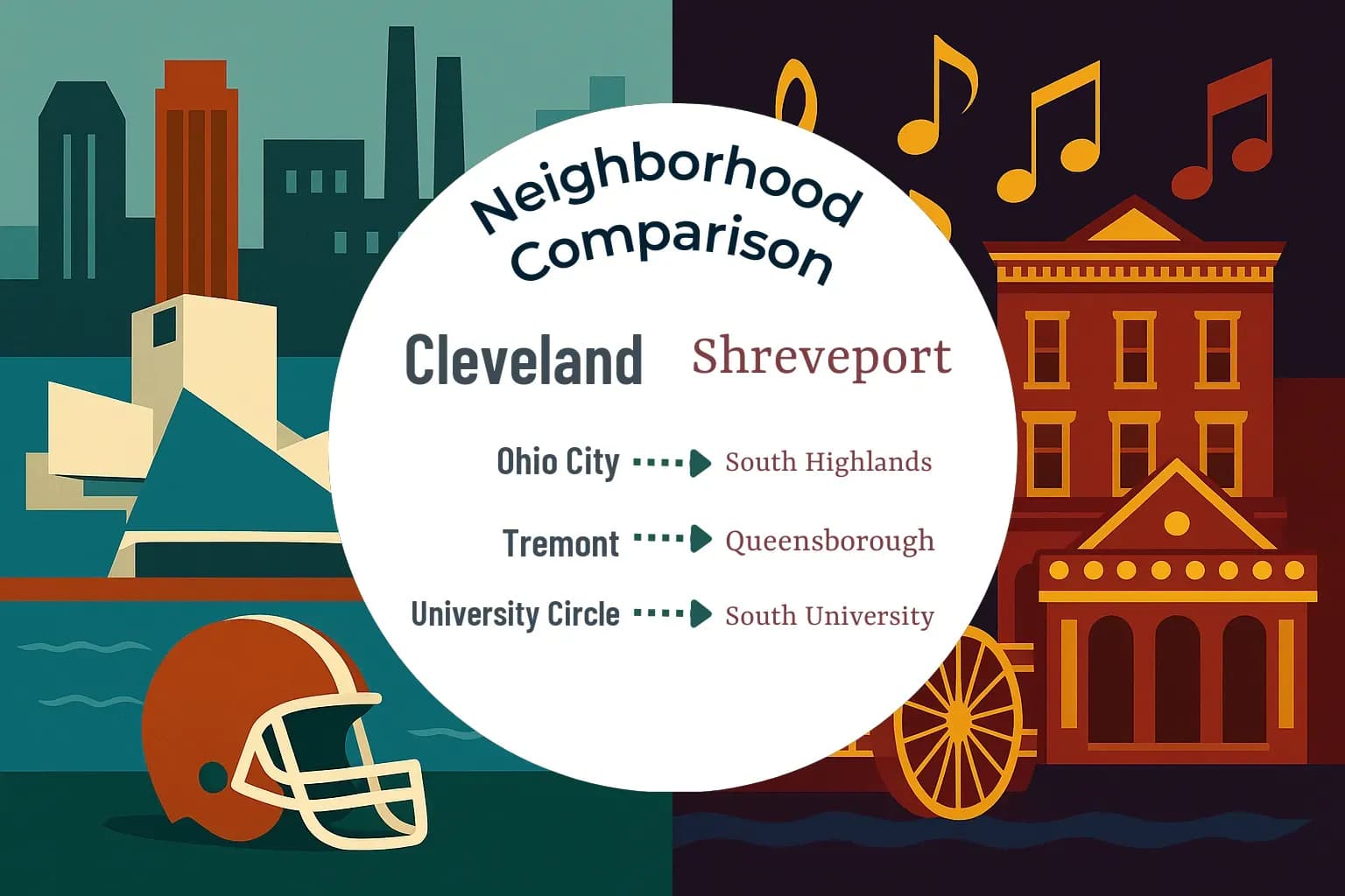 Cleveland vs Shreveport Neighborhood Comparison