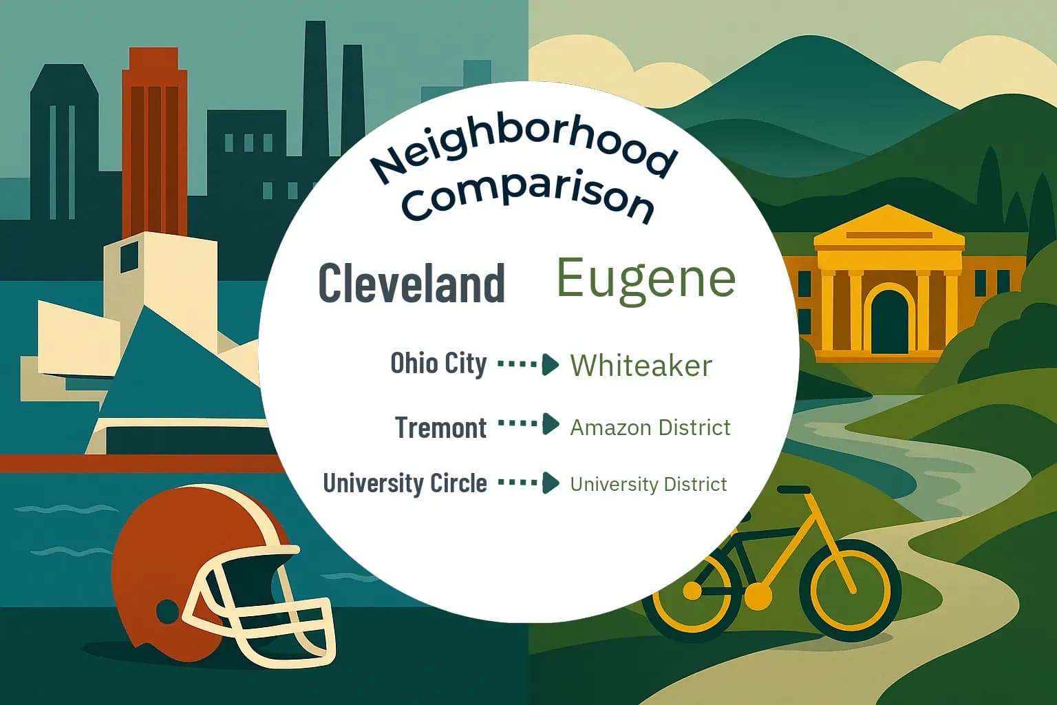 Cleveland vs Eugene Neighborhood Comparison