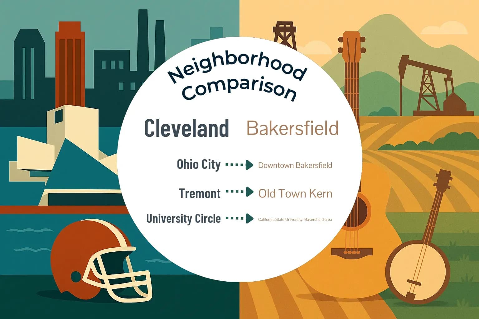 Cleveland vs Bakersfield Neighborhood Comparison
