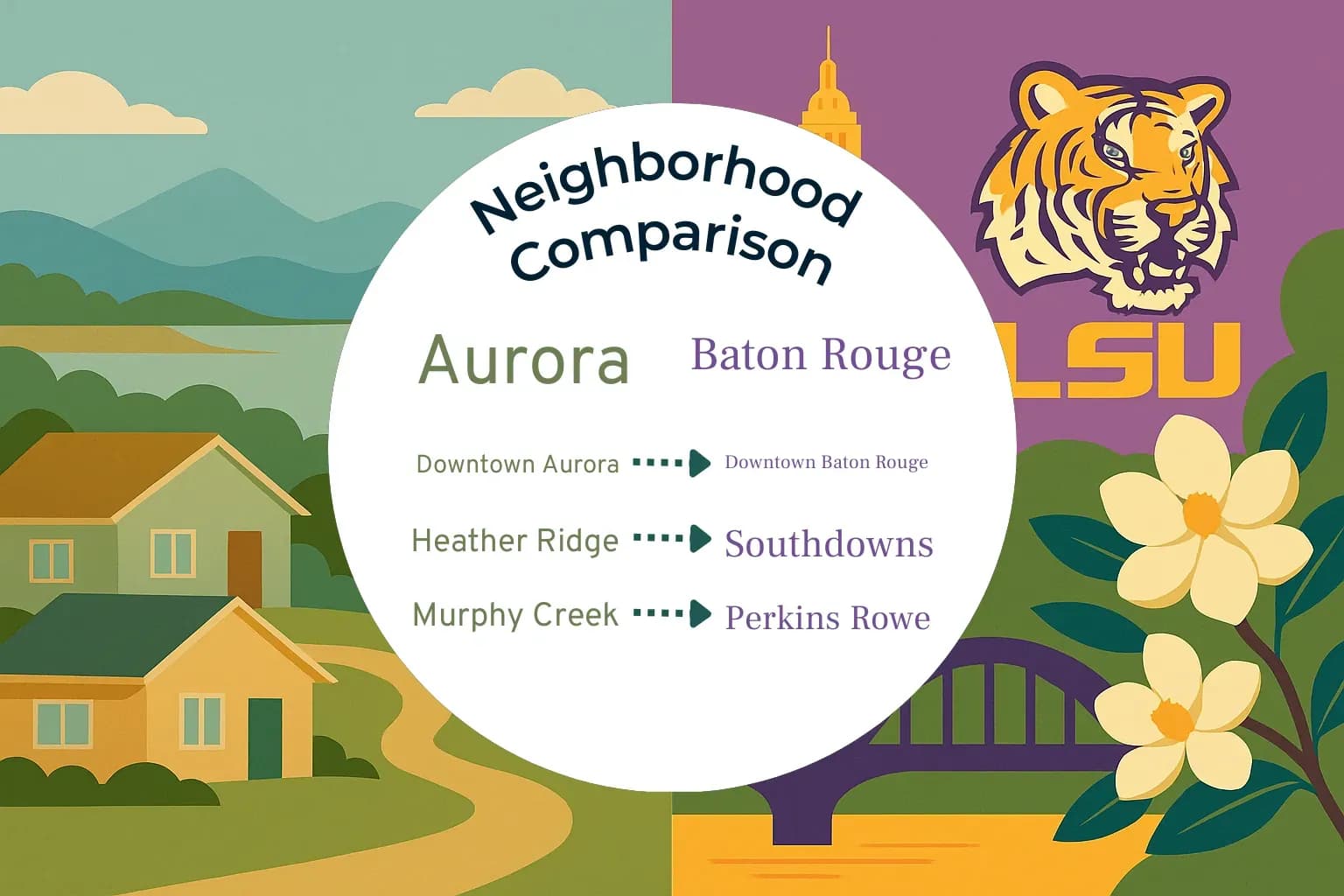 Aurora vs Baton Rouge Neighborhood Comparison